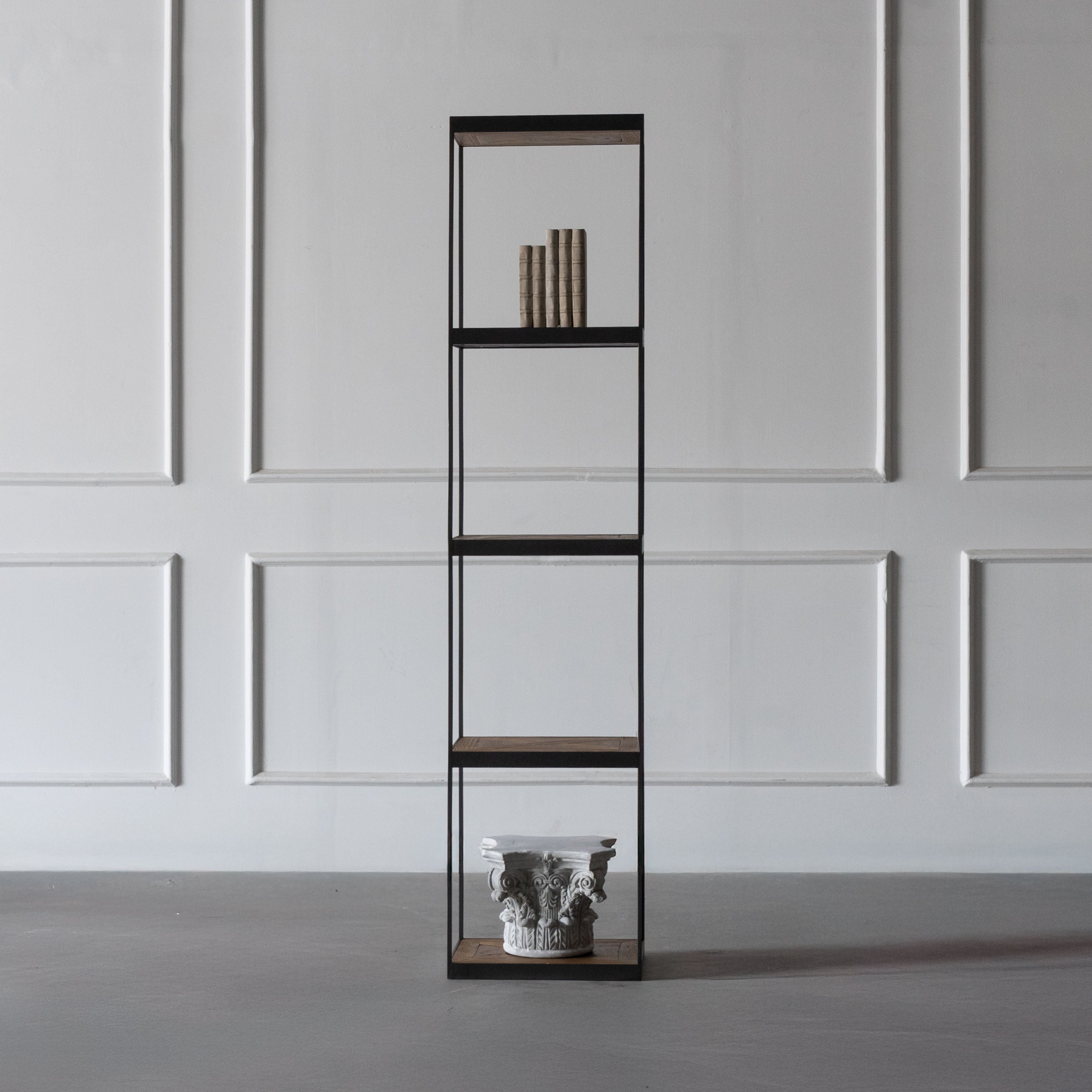 Vintage Style Industrial X-Shape Wood Bookshelf- SMALL