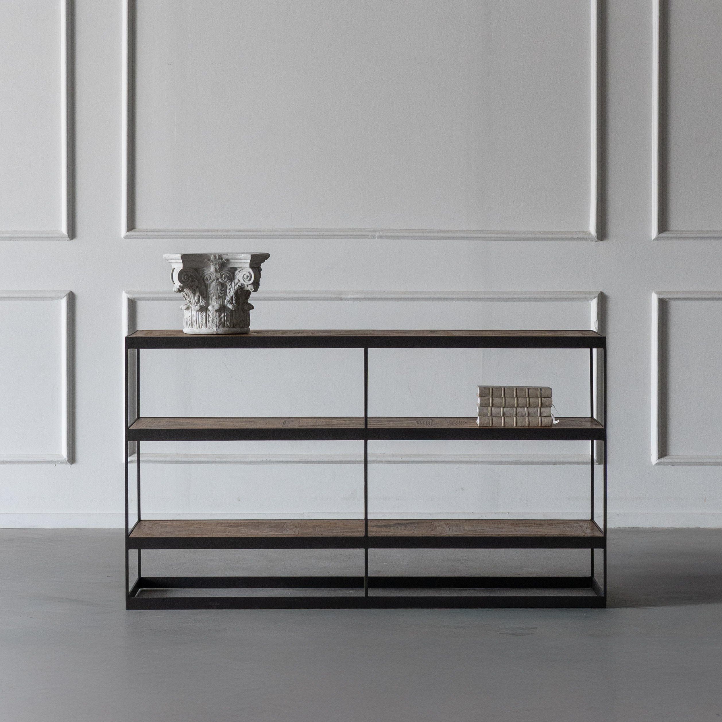 Linea Vintage Style Industrial X-Shape Wood Console