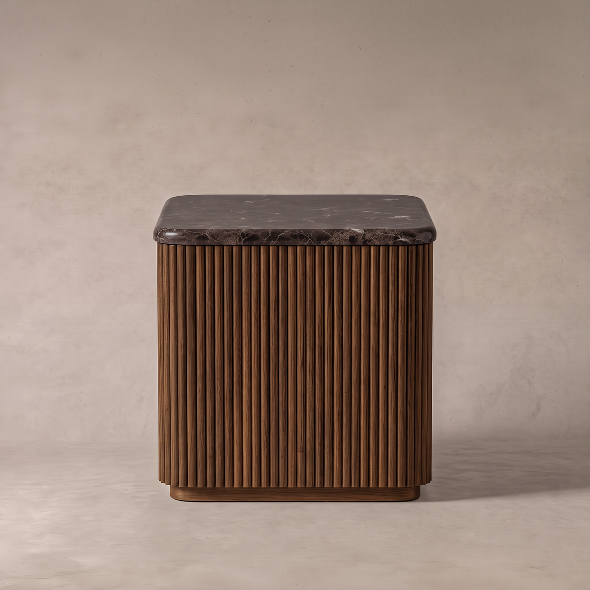 Infinity Dark Emperador Marble SIDE Table - NATURAL