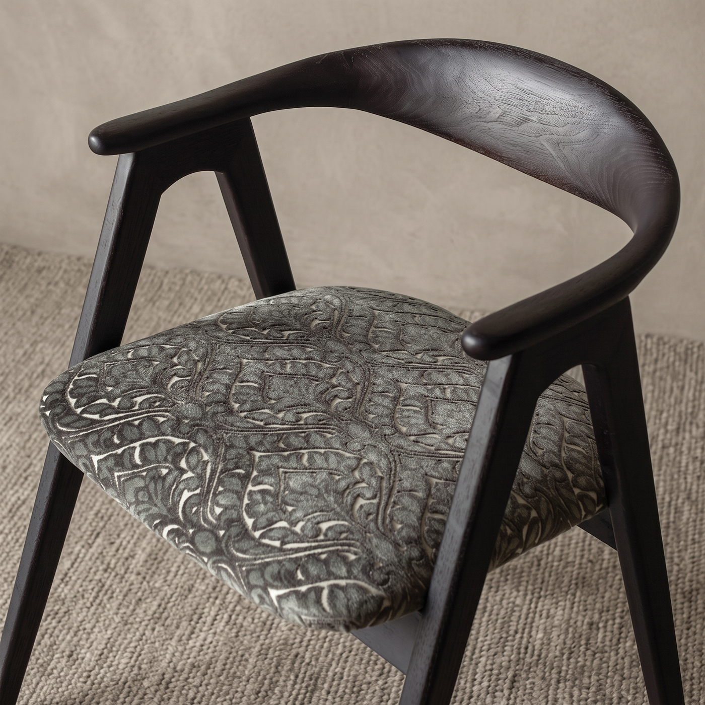 Isolde Solid Oak Dining Chair - MOSS GREEN