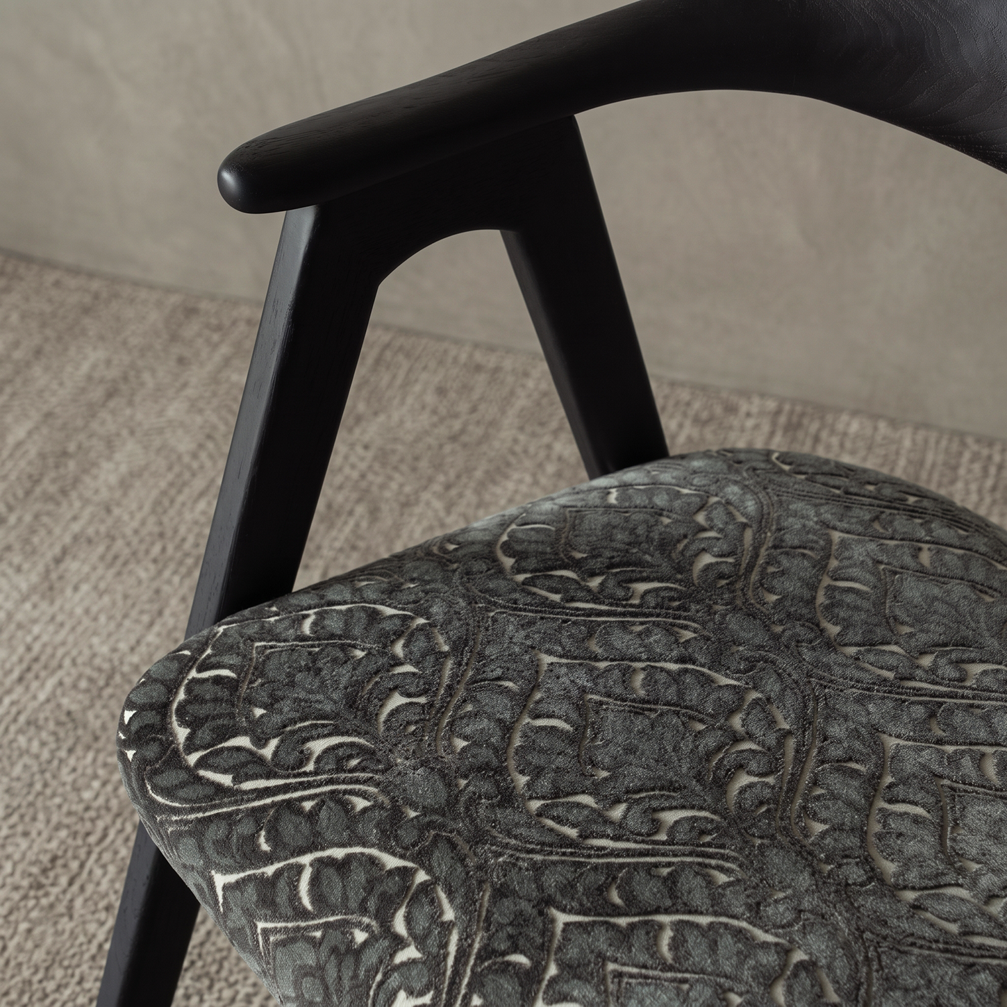 Isolde Solid Oak Dining Chair - MOSS GREEN