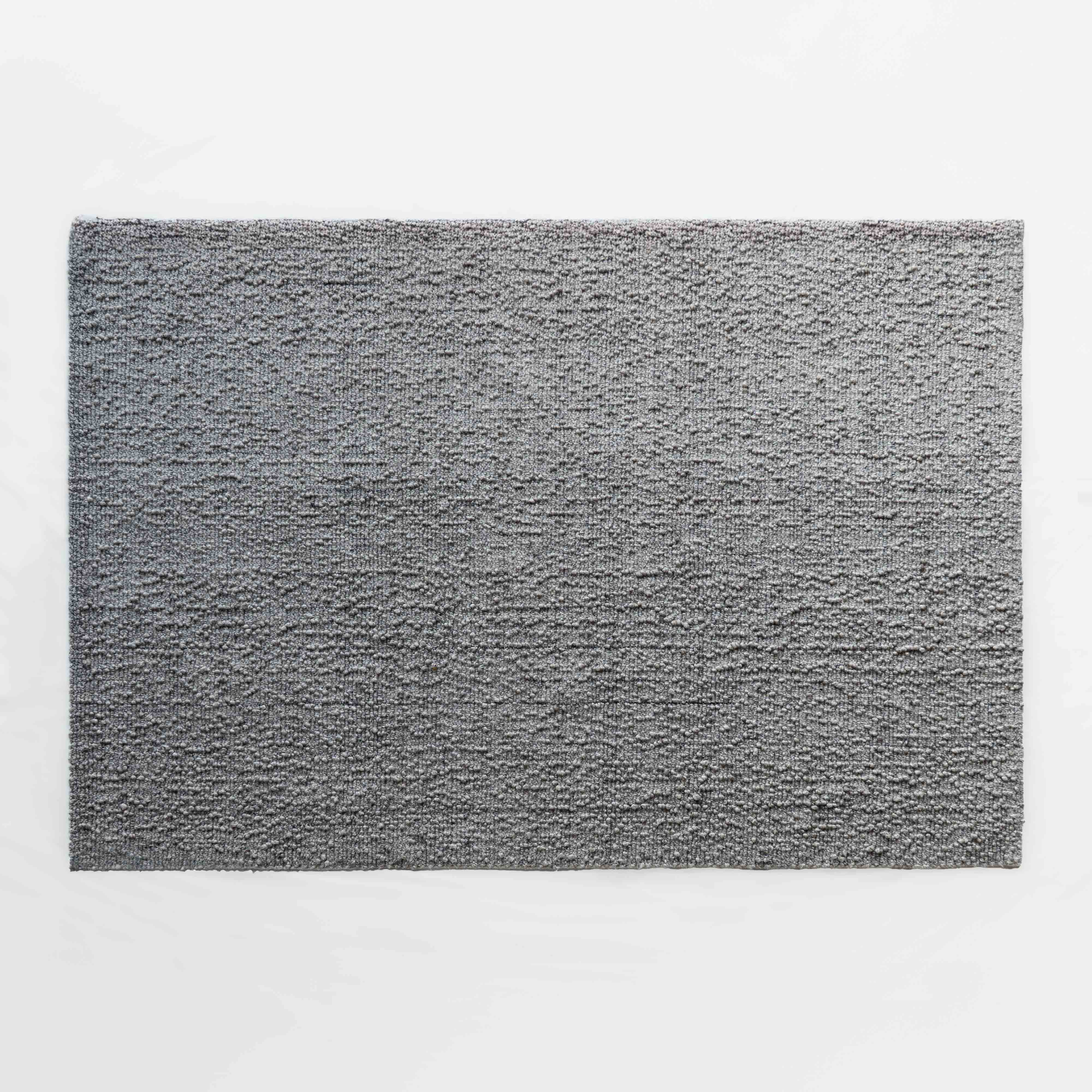 سجادة صوفية صغيرة مصنوعة يدويًا من الصوف الفضي الرمادي، مقاس 10 قطع 