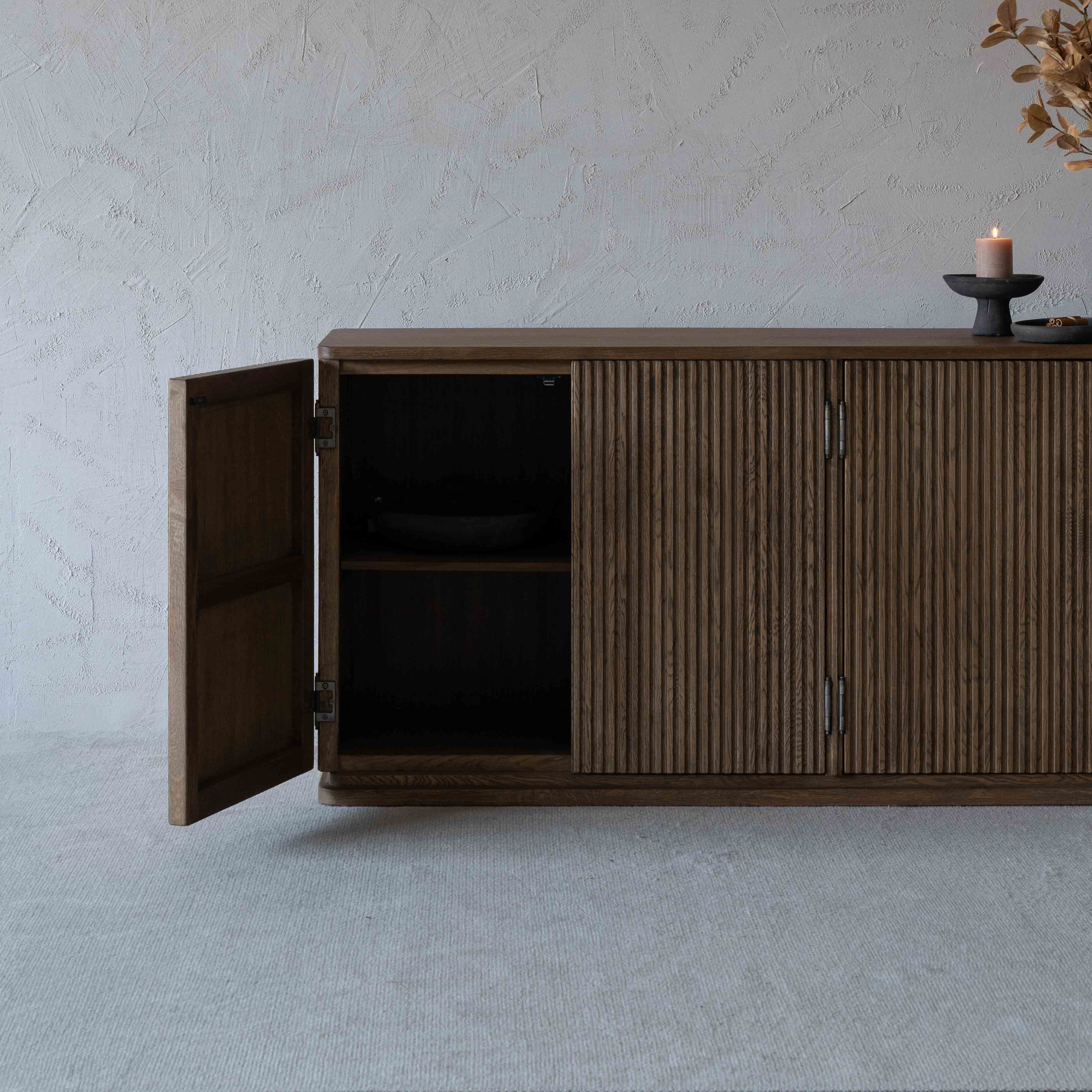 Jessa Solid Wood Modern Sideboard | Storage Cabinet - Buffet & SIdeboards - WS Living - UAE Modern Home Furniture Stores in Dubai