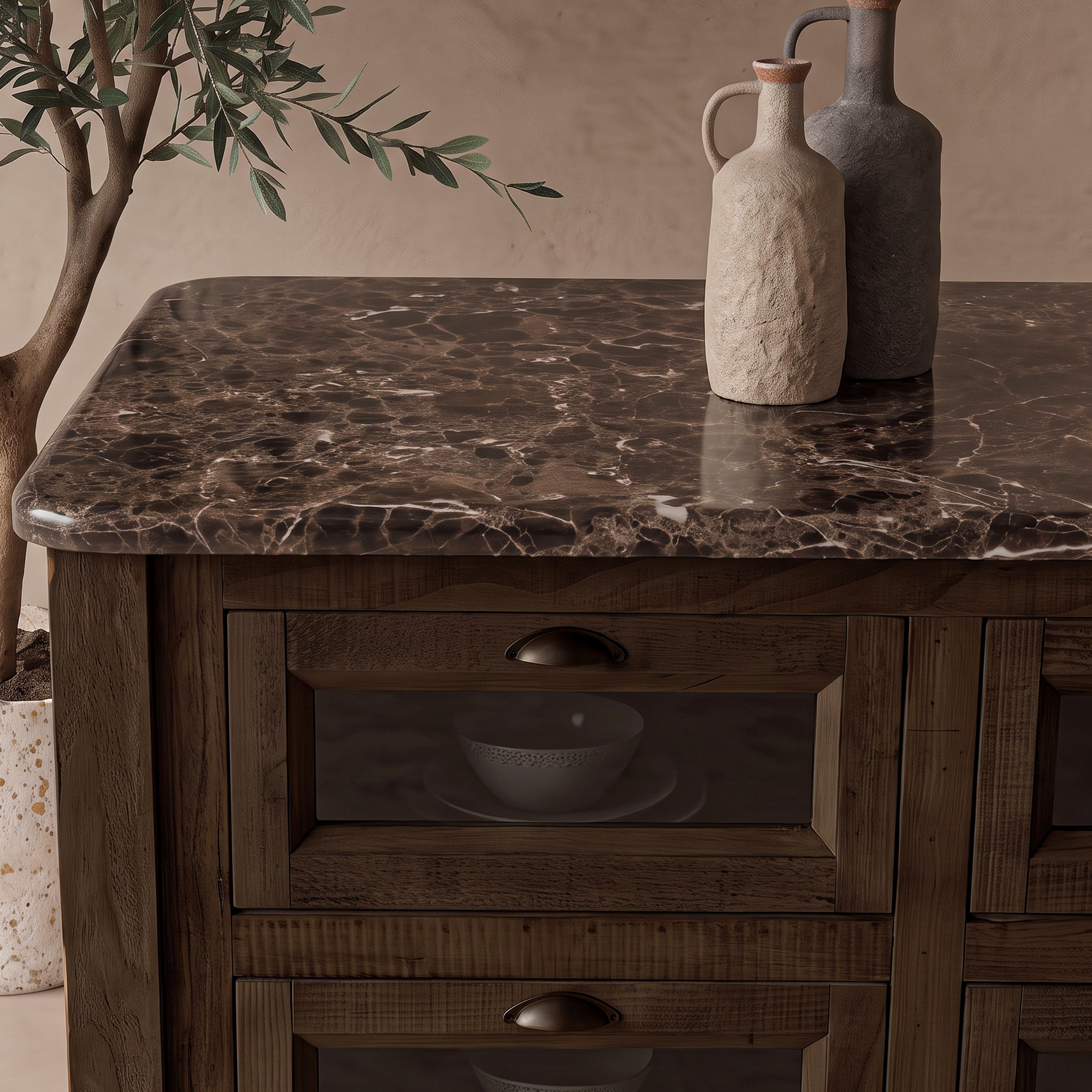 The Artisan Marble Kitchen Island With Bar Table