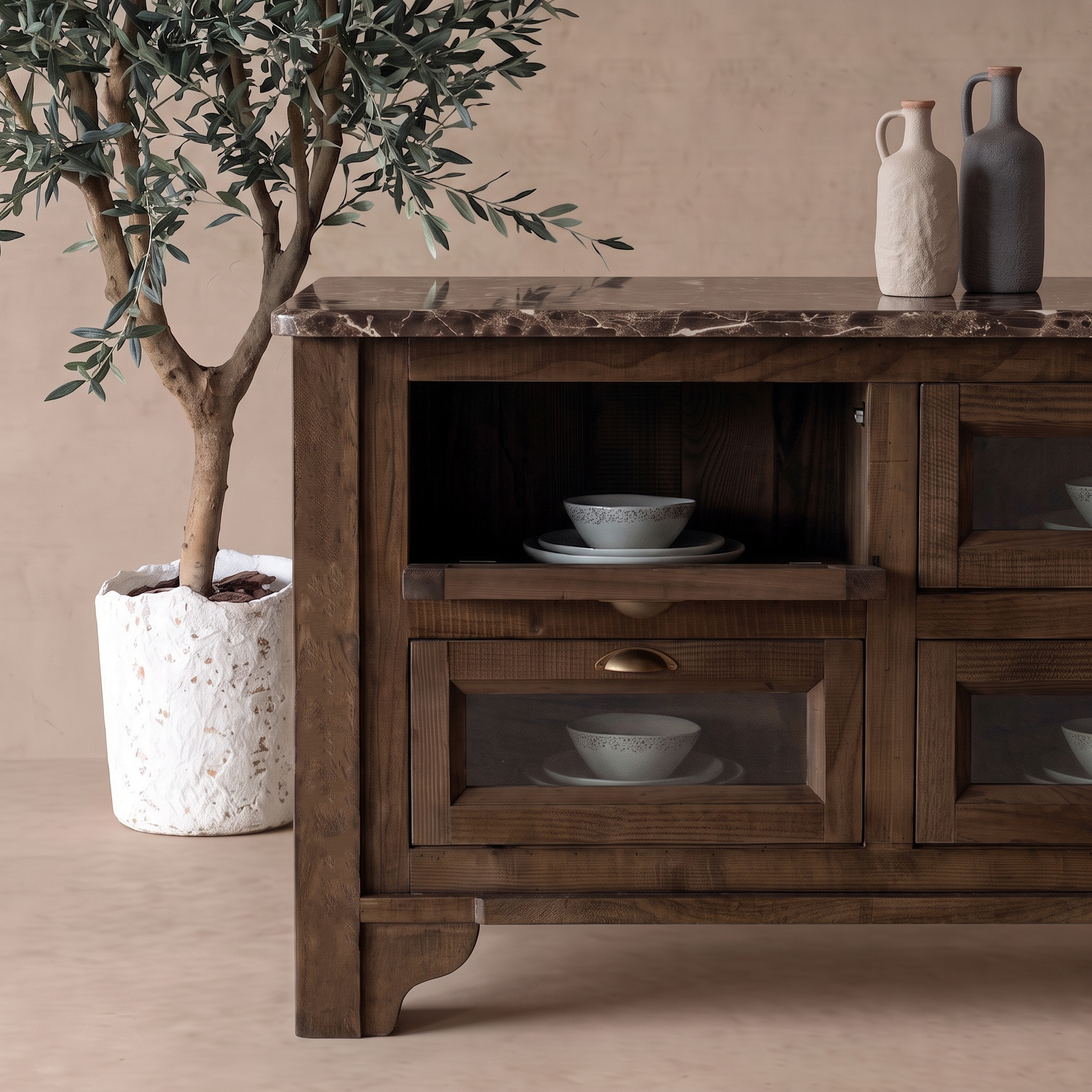 The Artisan Marble Kitchen Island With Bar Table