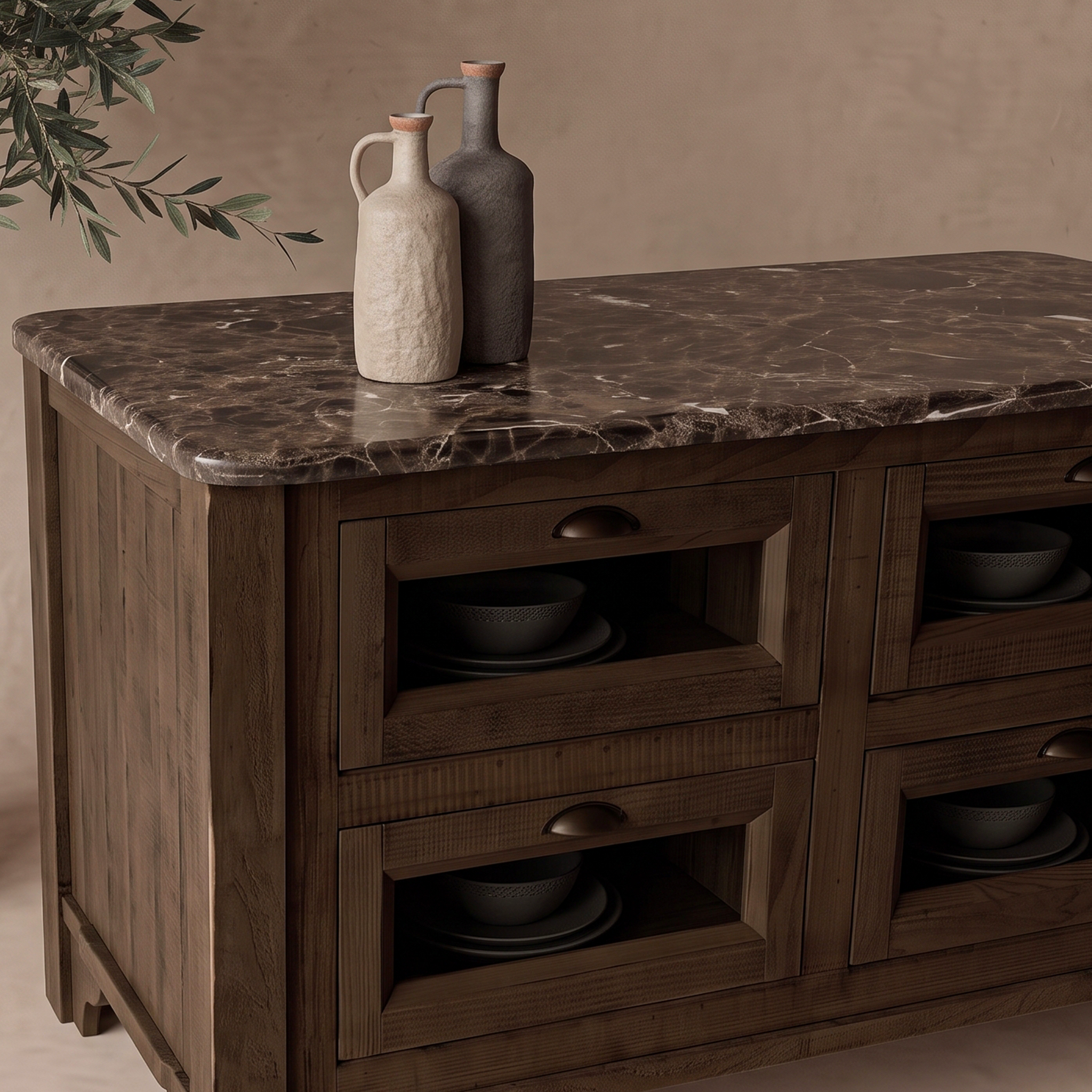 The Artisan Marble Kitchen Island With Bar Table