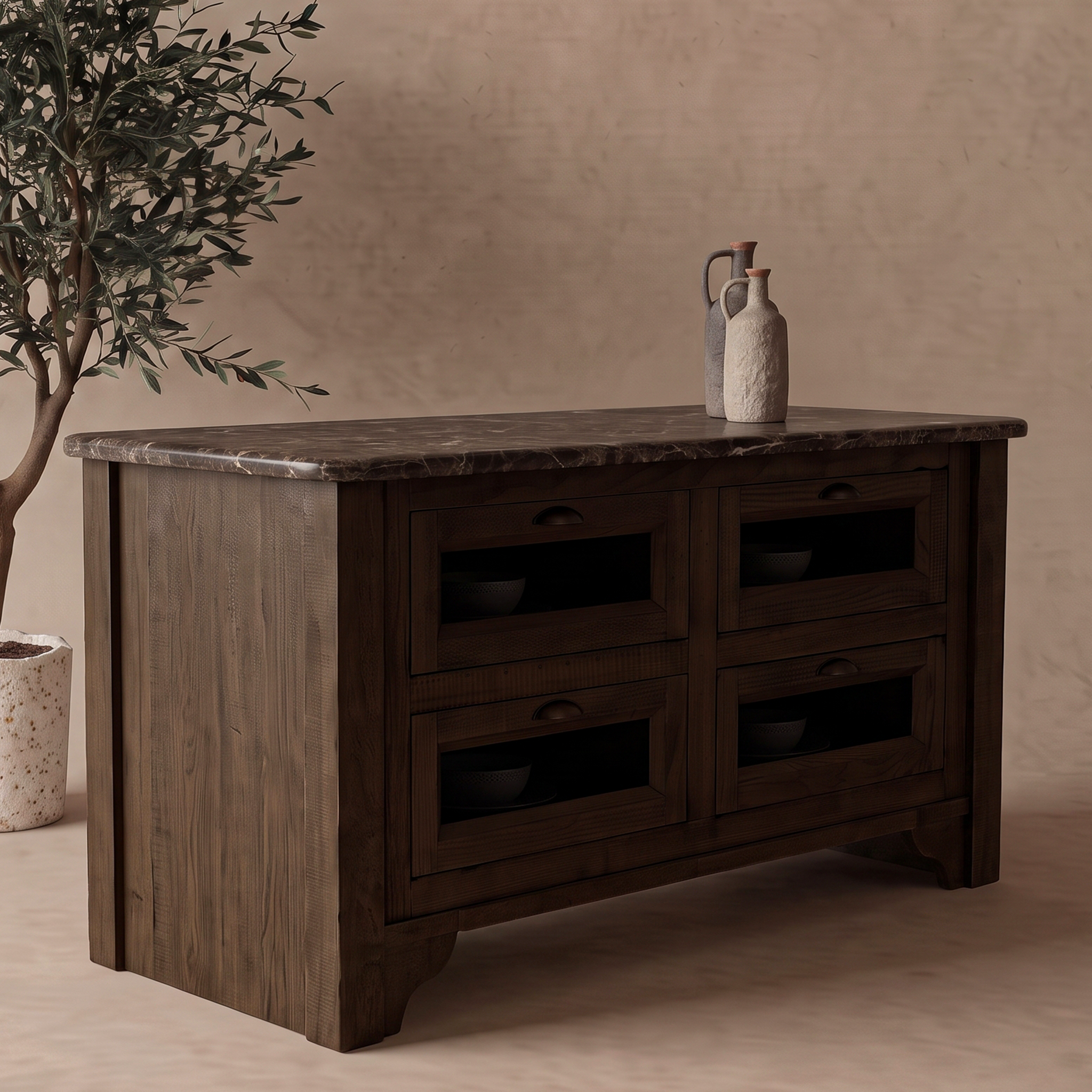 The Artisan Marble Kitchen Island With Bar Table