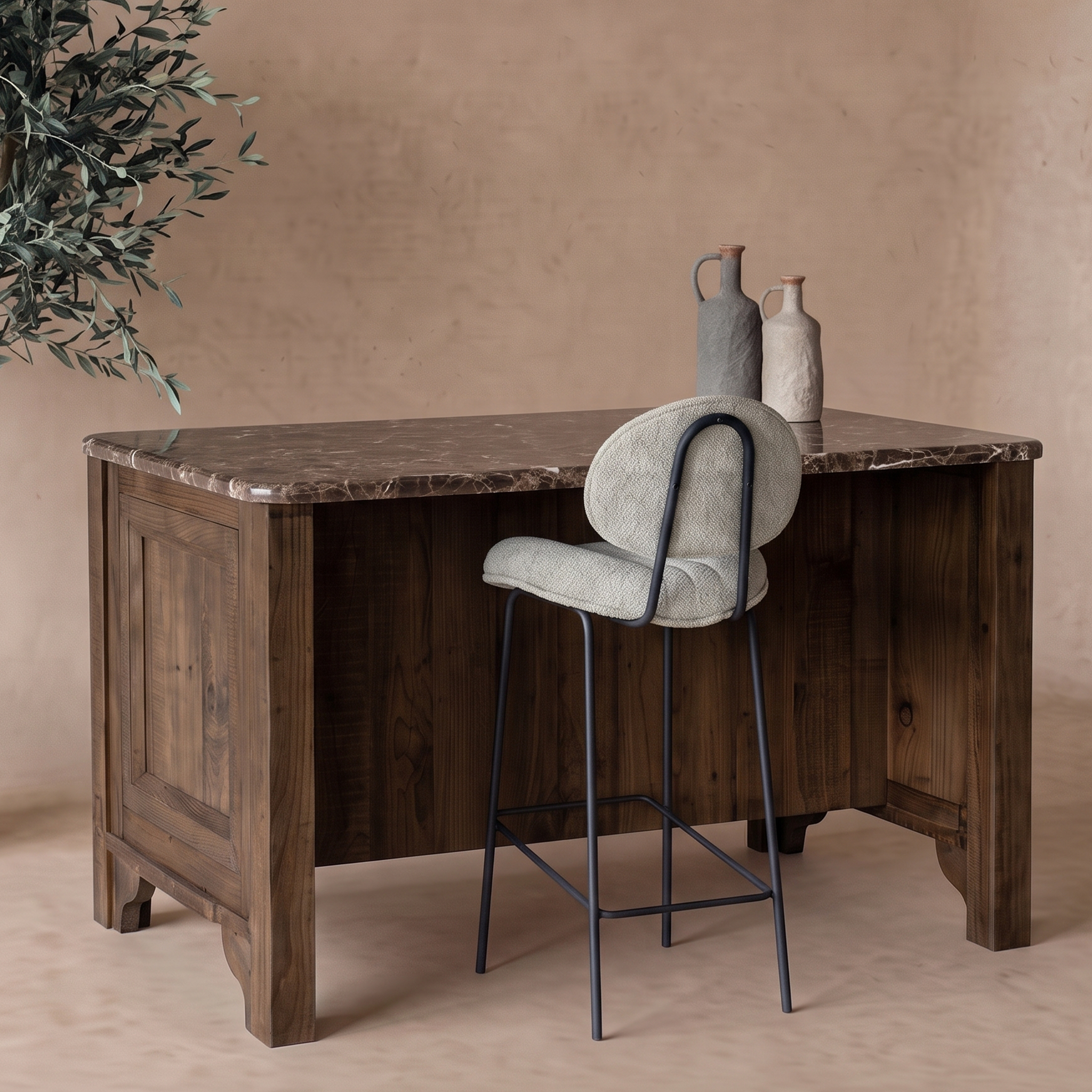 The Artisan Marble Kitchen Island With Bar Table