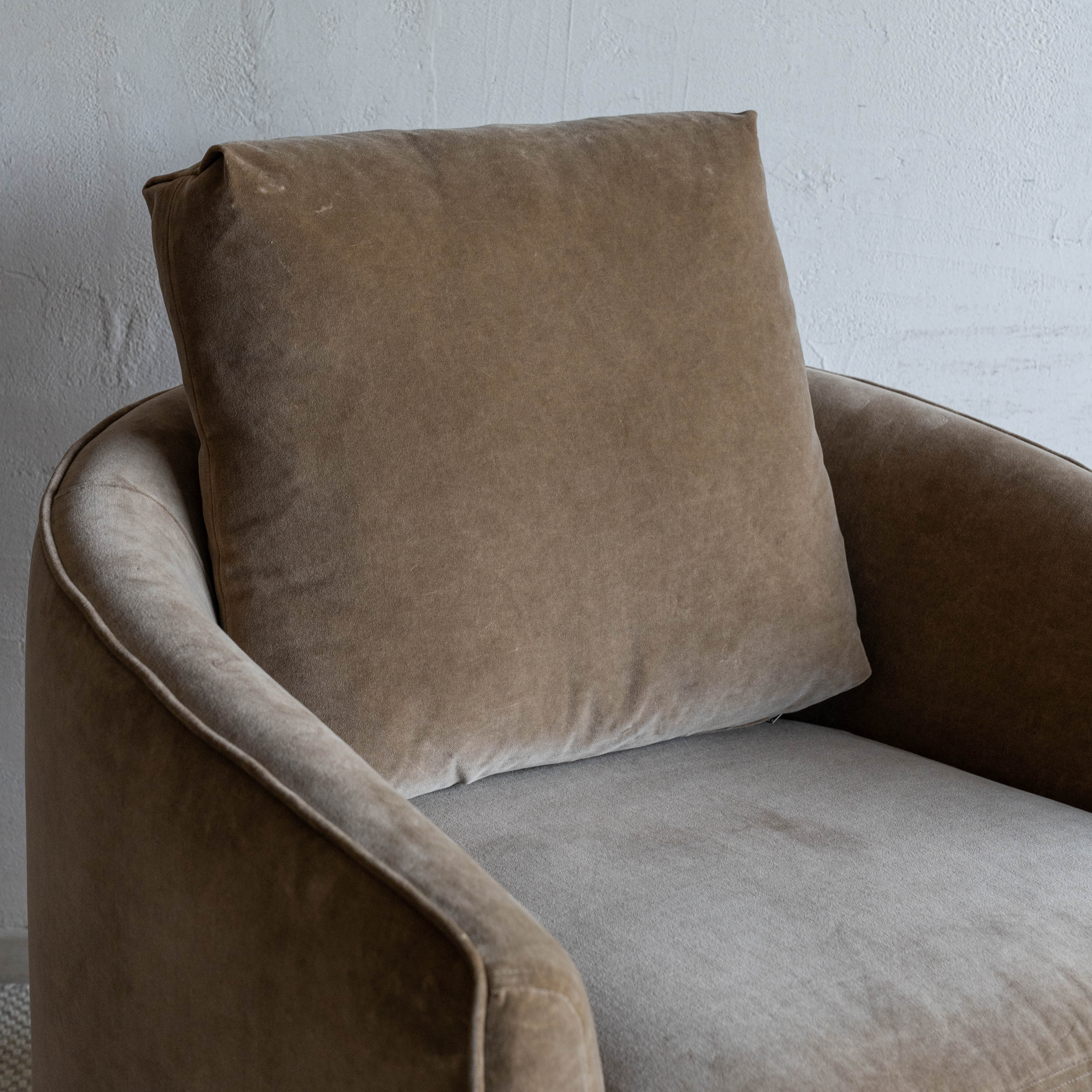 Kaira Modern Swivel Armchair - Camel Brown