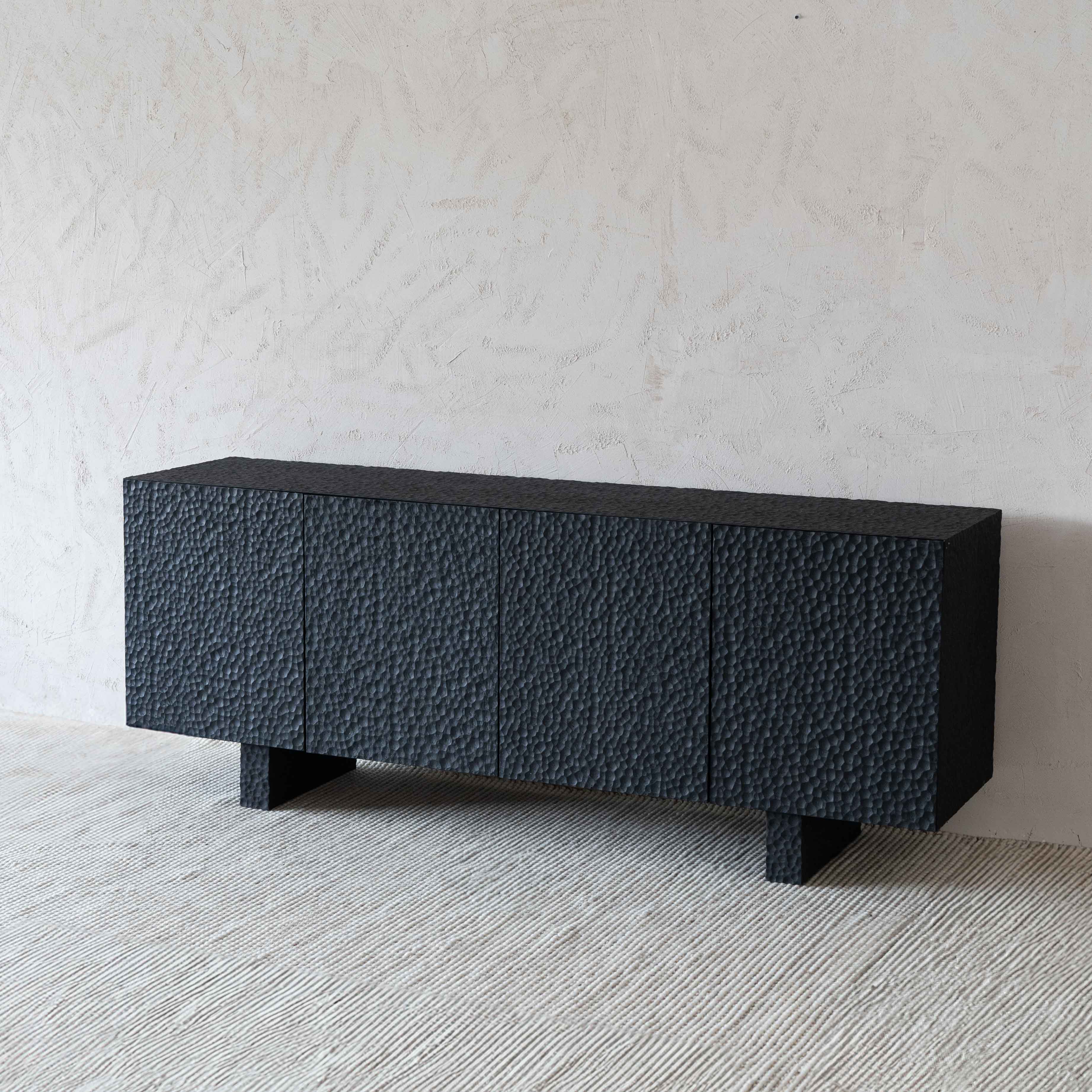 Kapella Modern Black Wood Sideboard | Buffet Cabinet - Sideboard - WS Living - UAE Wood and steel Furnitures in Dubai