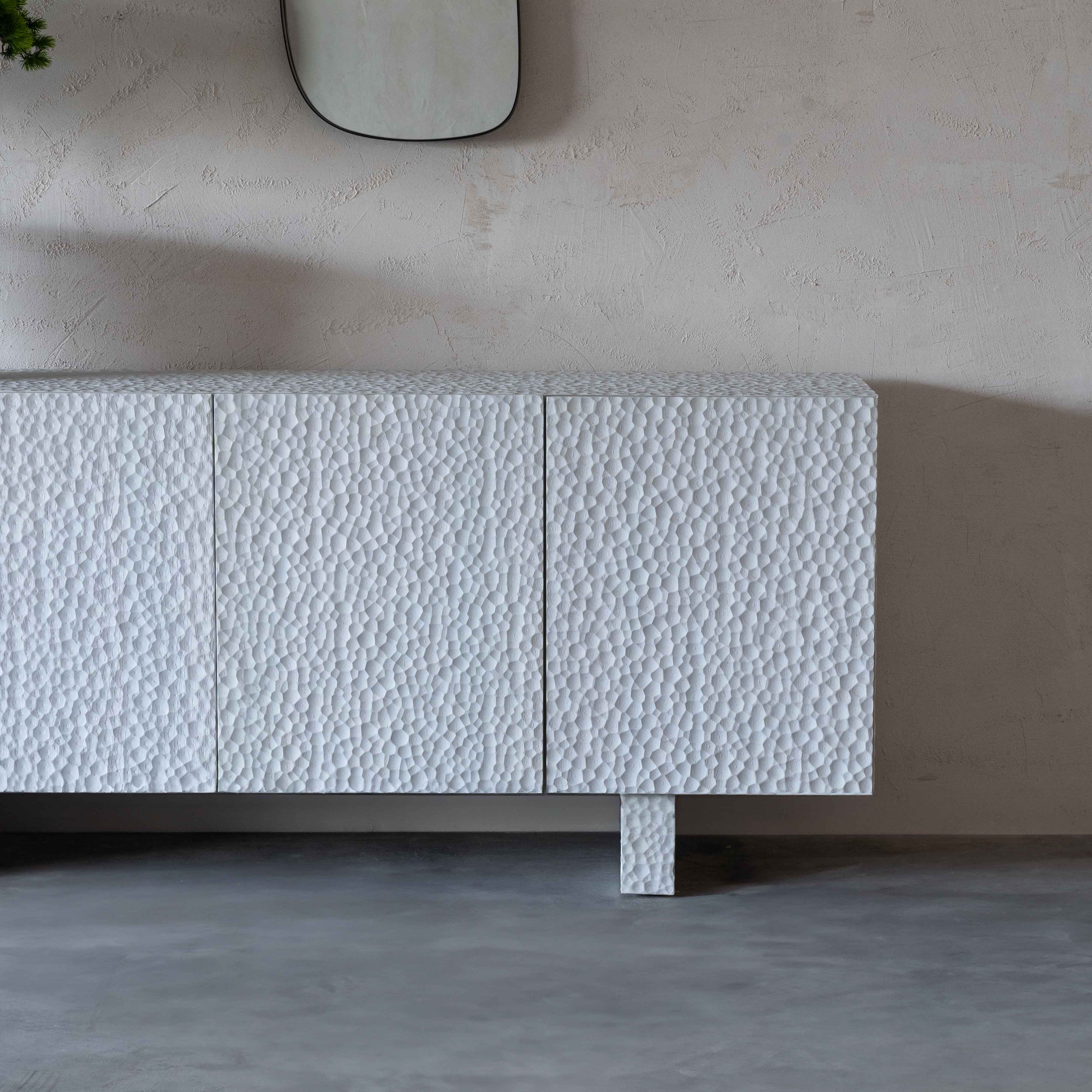 Kapella Modern White Wood Sideboard | Buffet Cabinet - Sideboard - WS Living - UAE Wood and steel Furnitures in Dubai