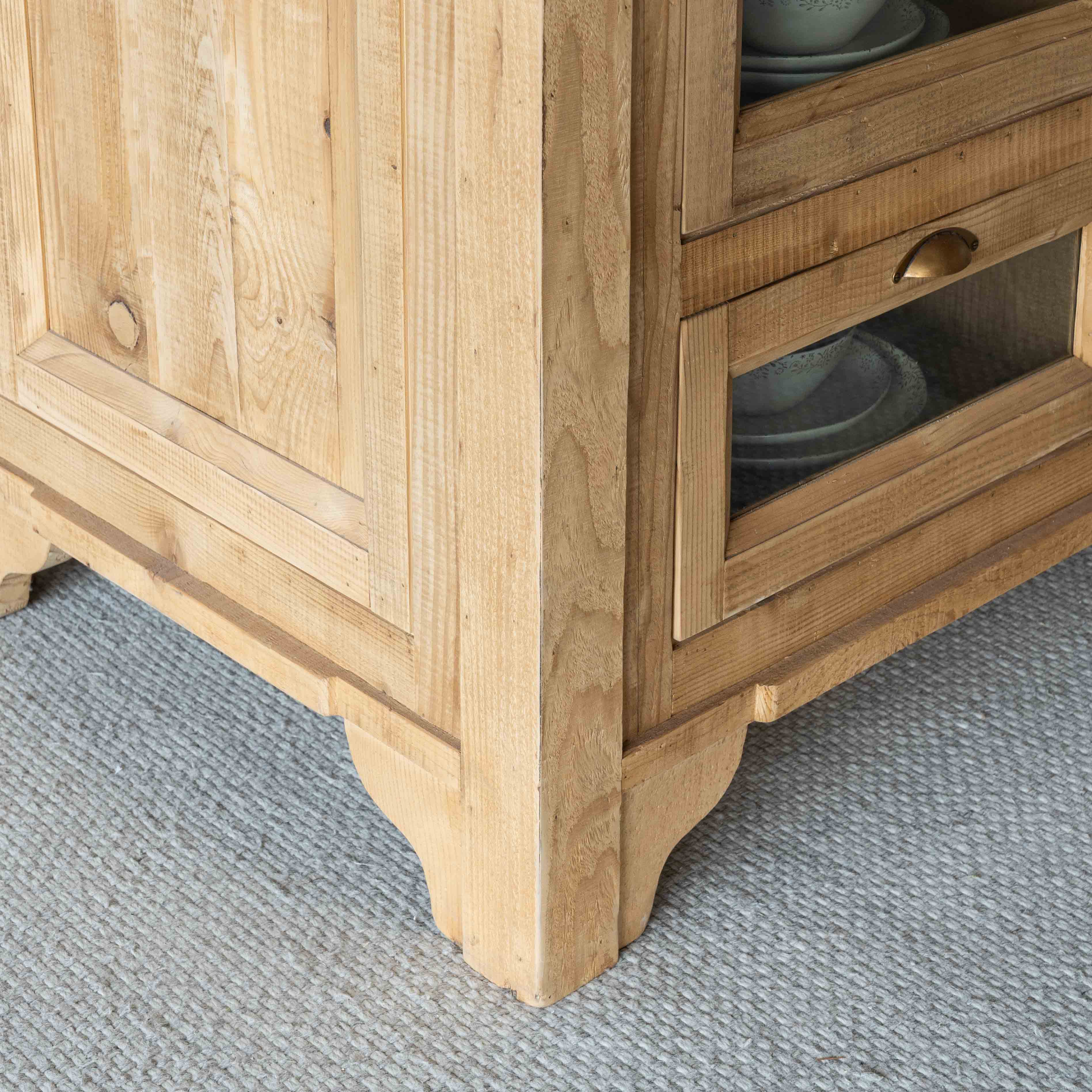 The Artisan Lime Stone Top & Wood Kitchen Island With Bar Table