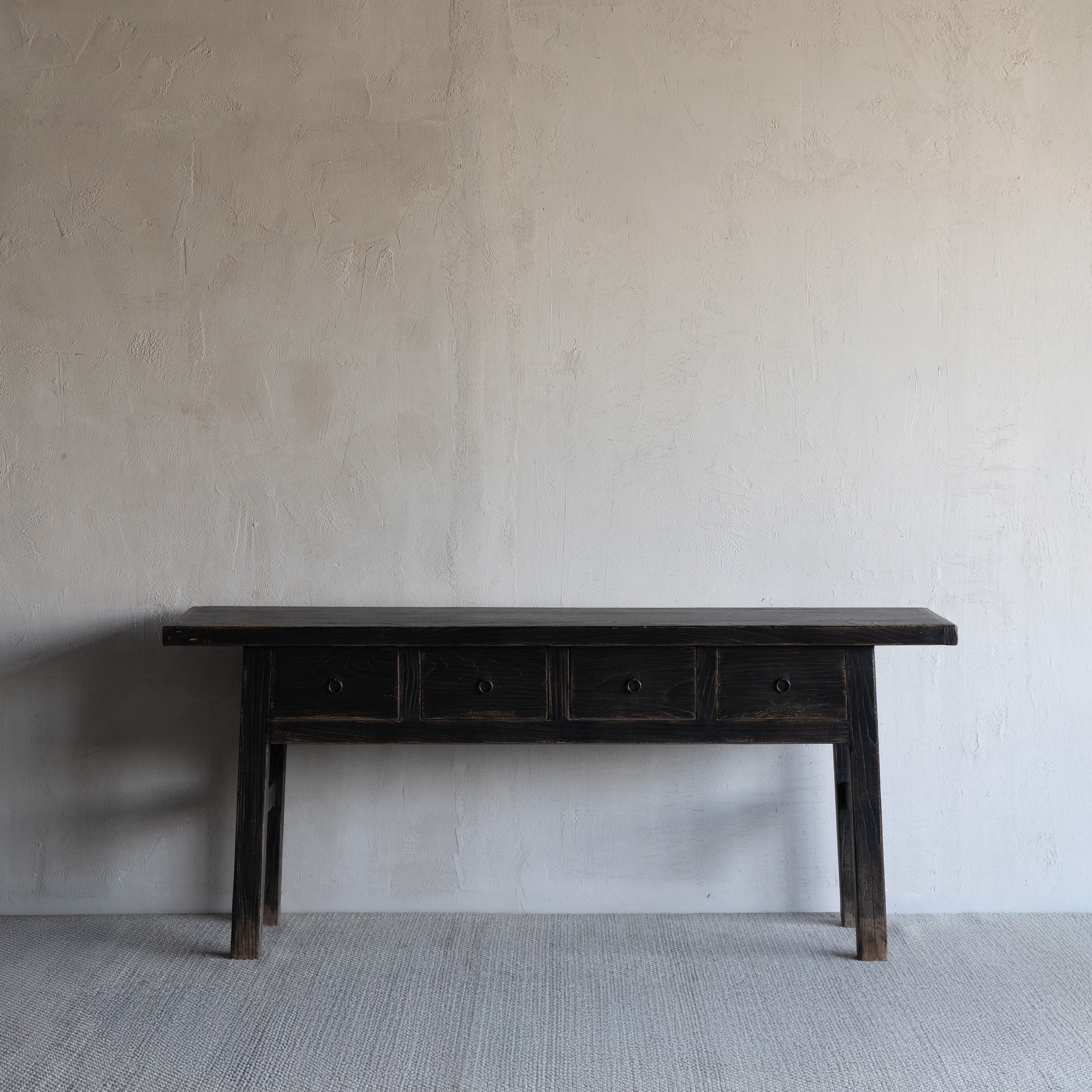 Lysander Antique Elm Wood Console Table w/Drawers