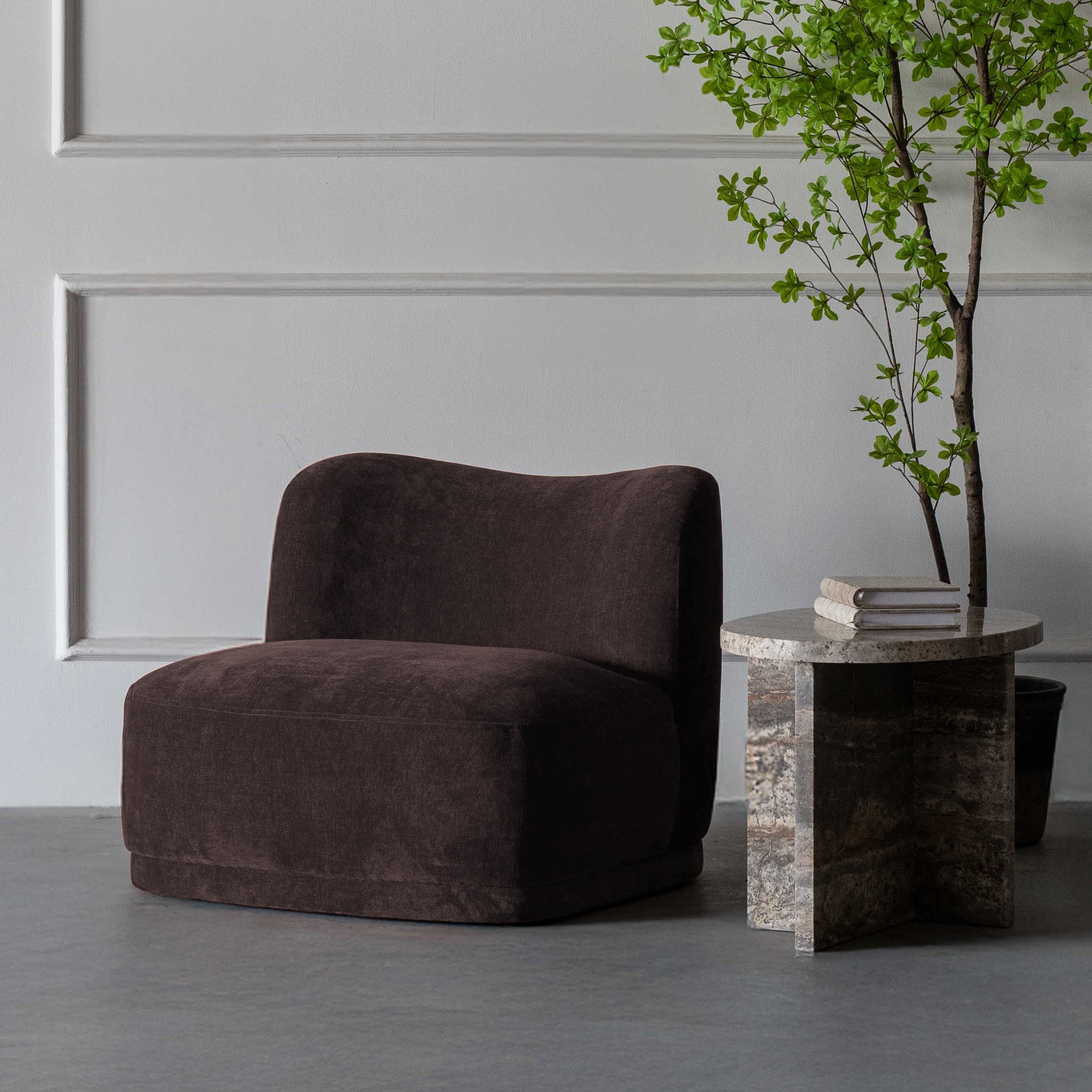 Lysandra Low Accent Lounge Chair - BROWN