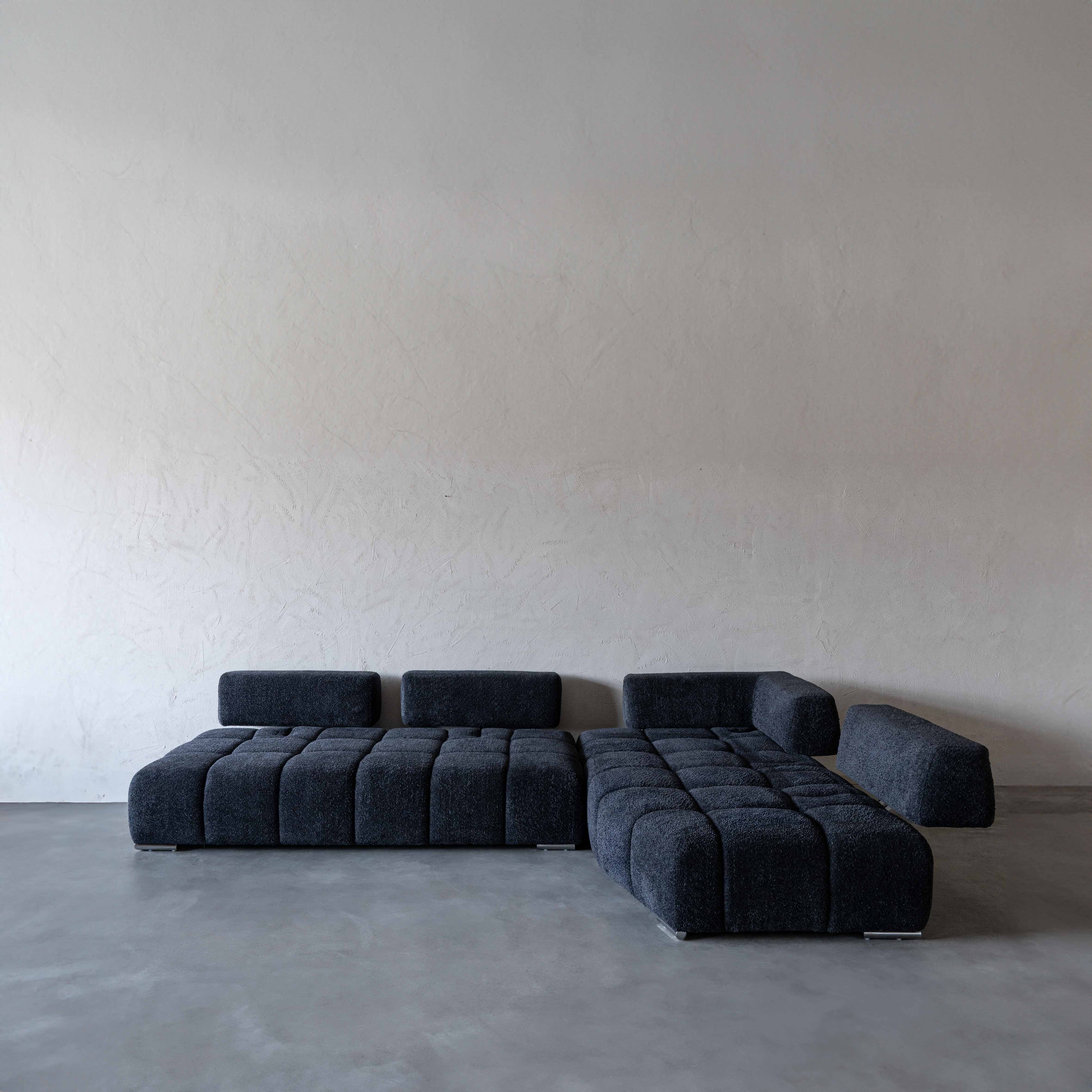 Lama Modern Black Corner Sofa | L Shape Extendable Sofa - Sofas - WS Living - UAE Modern Home Furniture Stores in Dubai