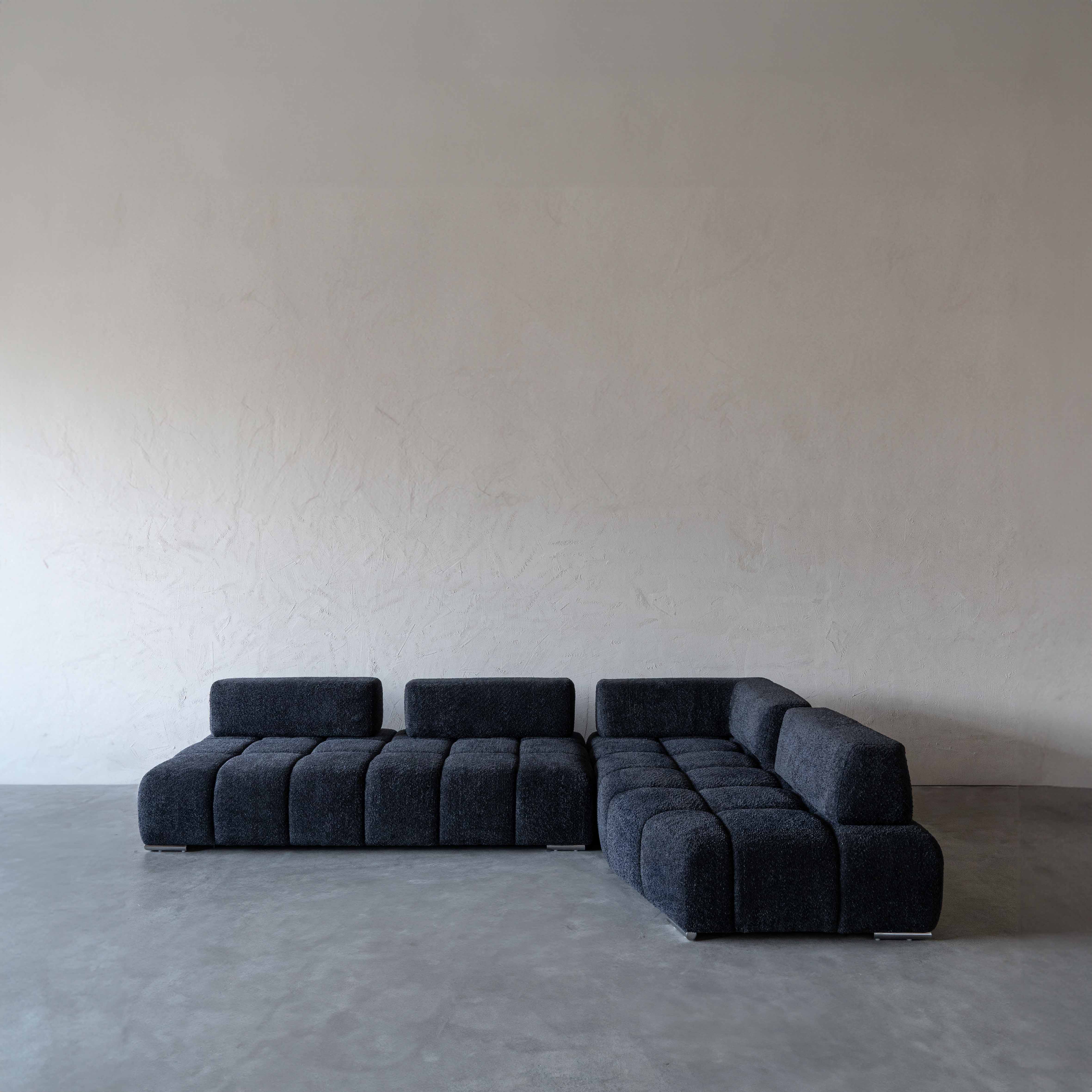 Lama Modern Black Corner Sofa | L Shape Extendable Sofa - Sofas - WS Living - UAE Modern Home Furniture Stores in Dubai