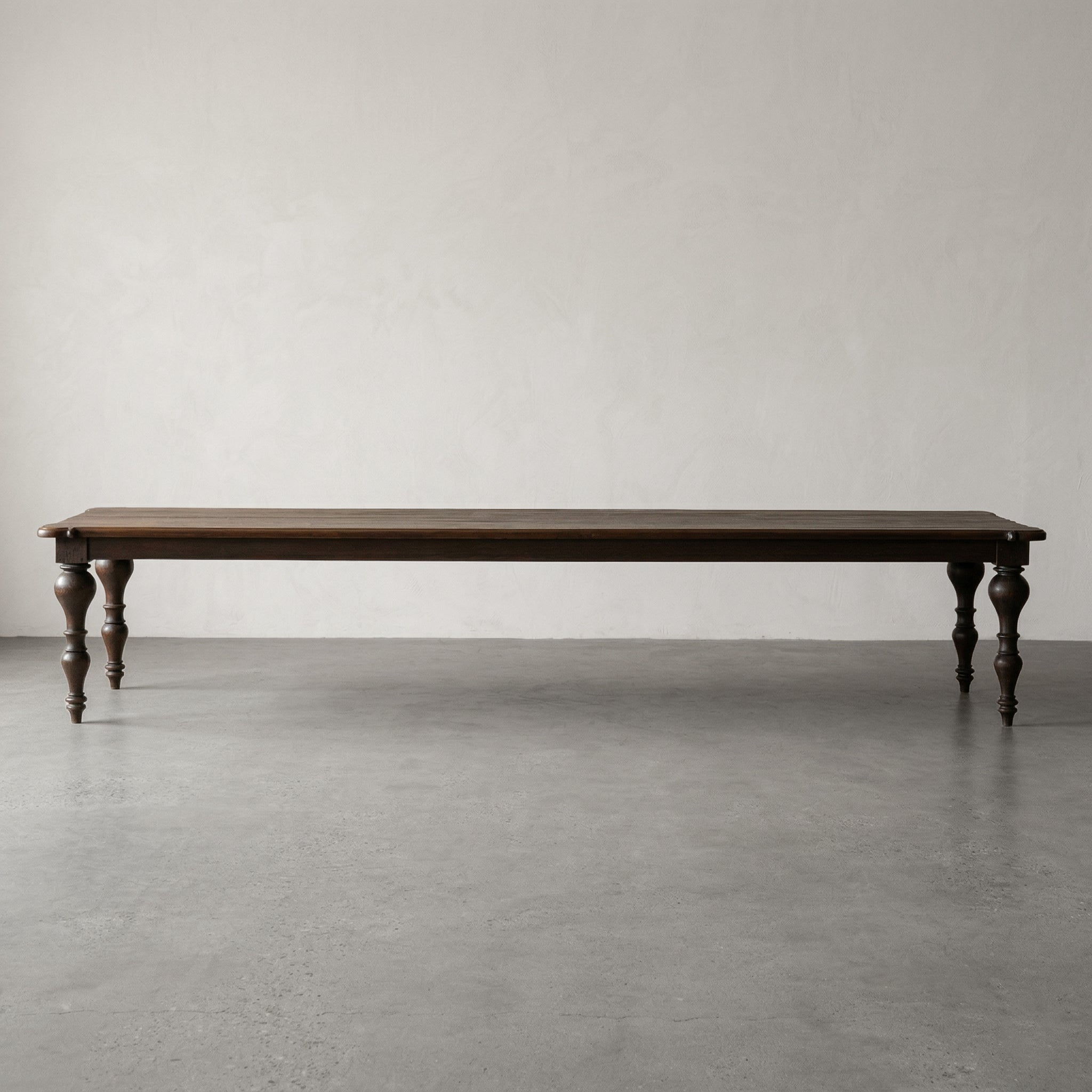 Lark Real Antique Dark Wood Long Dining Table