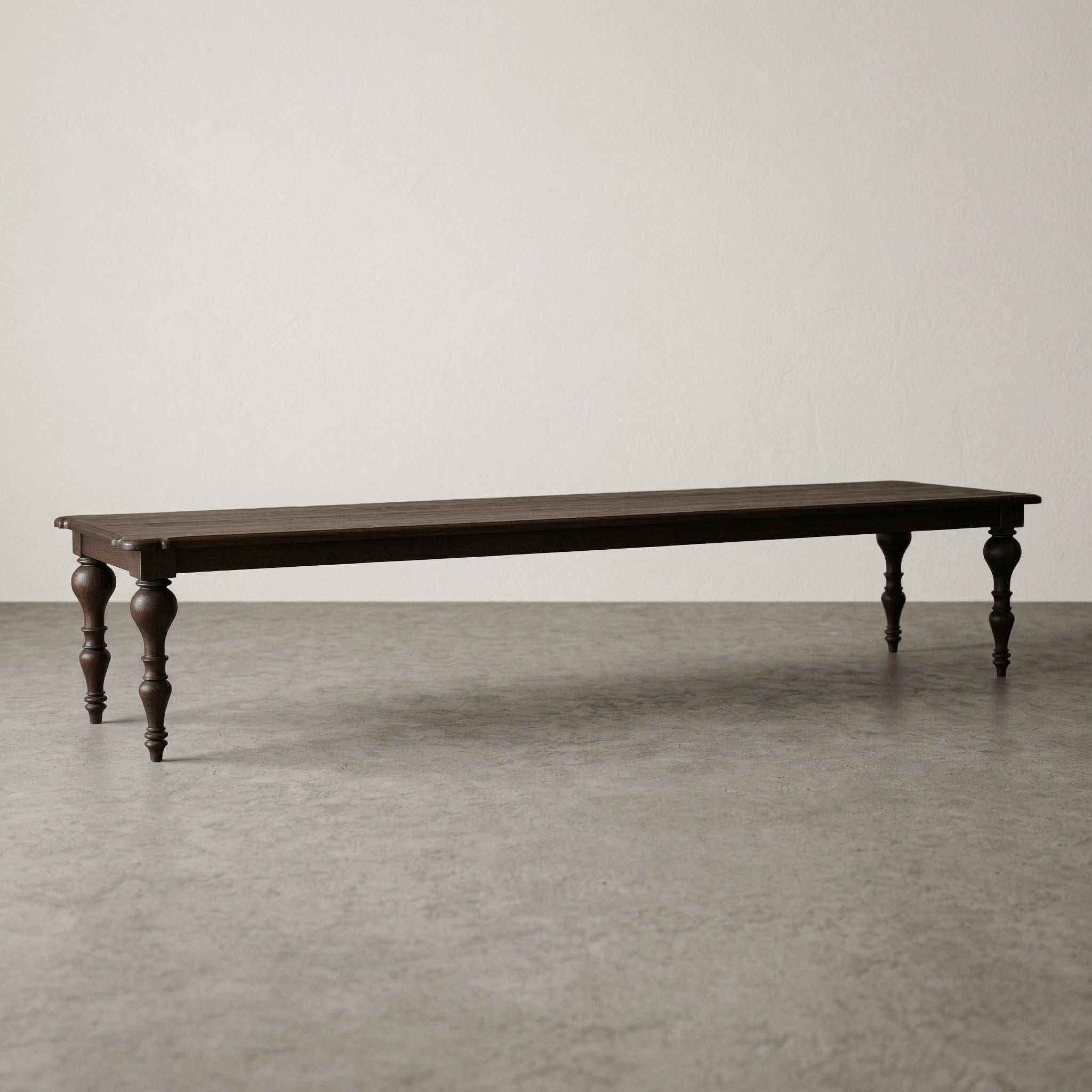 Lark Real Antique Dark Wood Long Dining Table