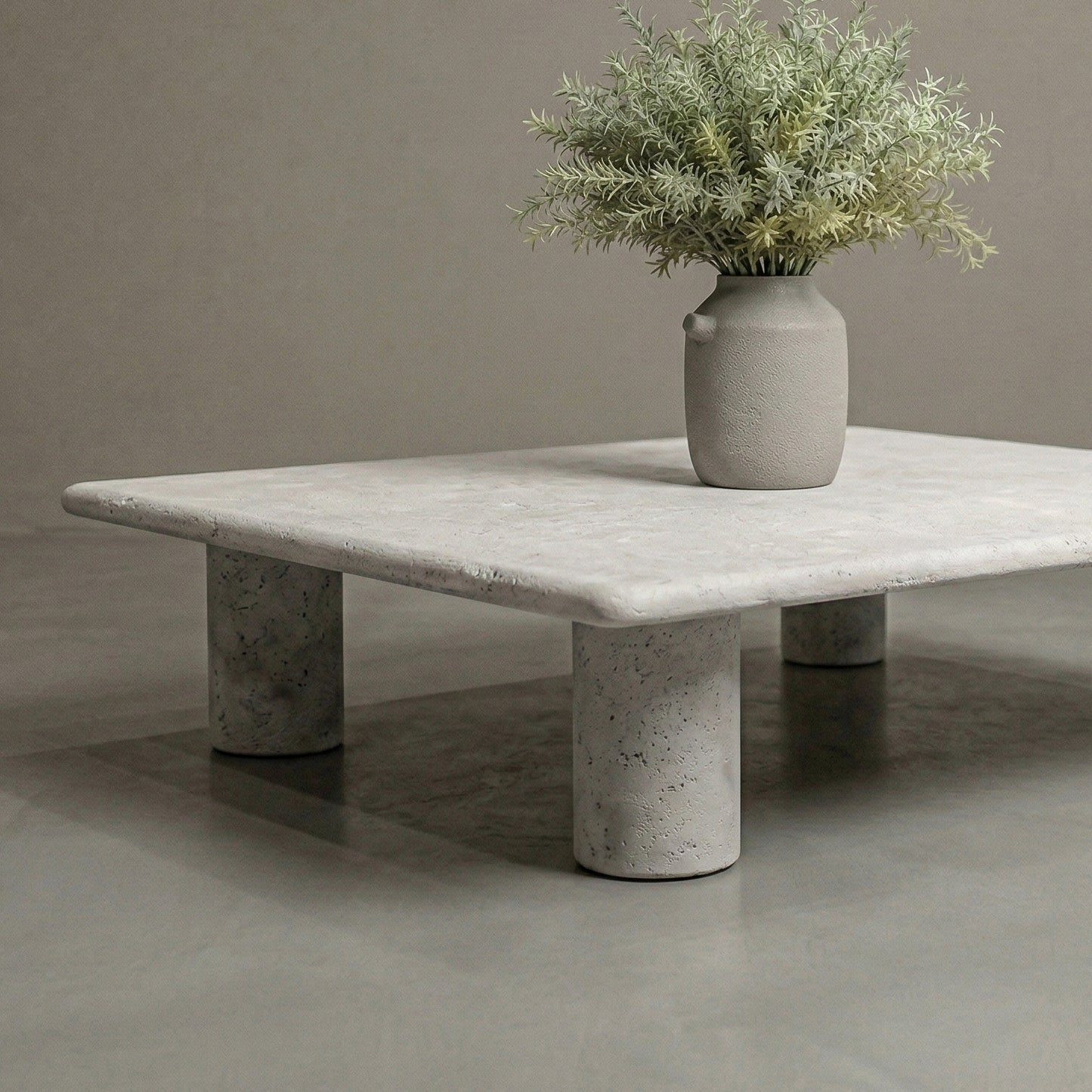 The Fossil Limestone Marble BIG Square Coffee Table - 150X150CM