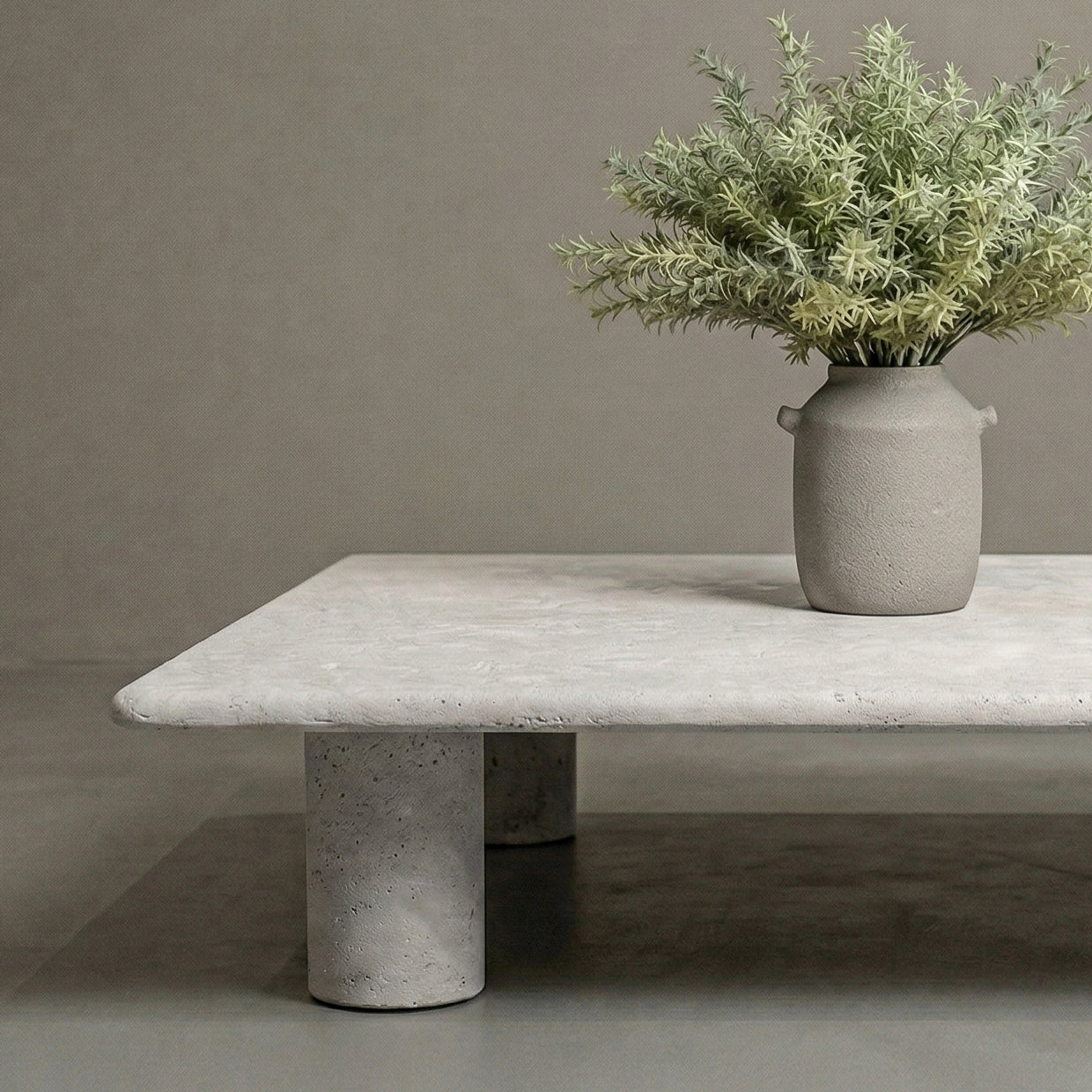 The Fossil Limestone Marble BIG Square Coffee Table - 150X150CM
