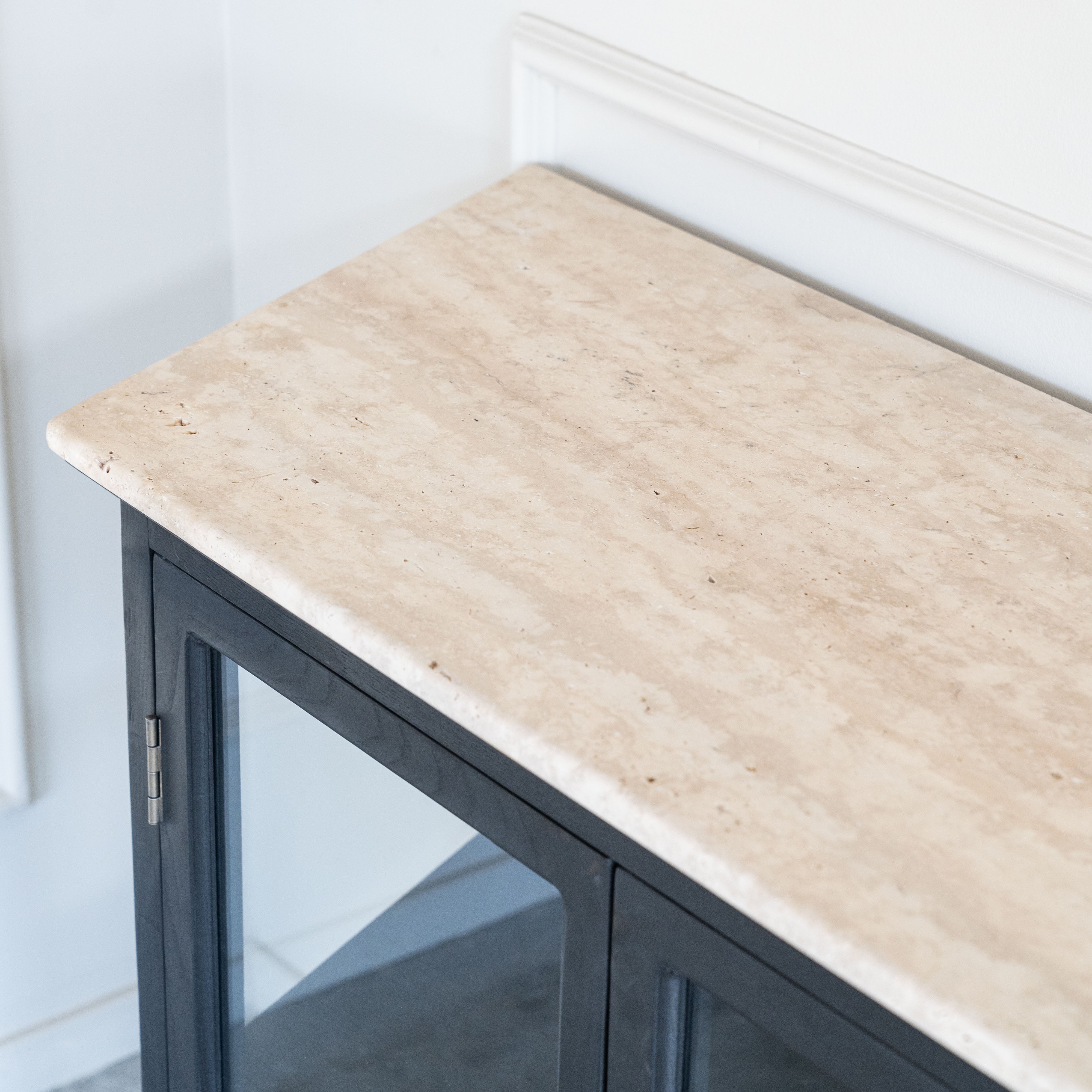 Cordoba Sideboard-Travertine Marble Top  - WS Living - UAE - Sideboard Wood and steel Furnitures - Dubai