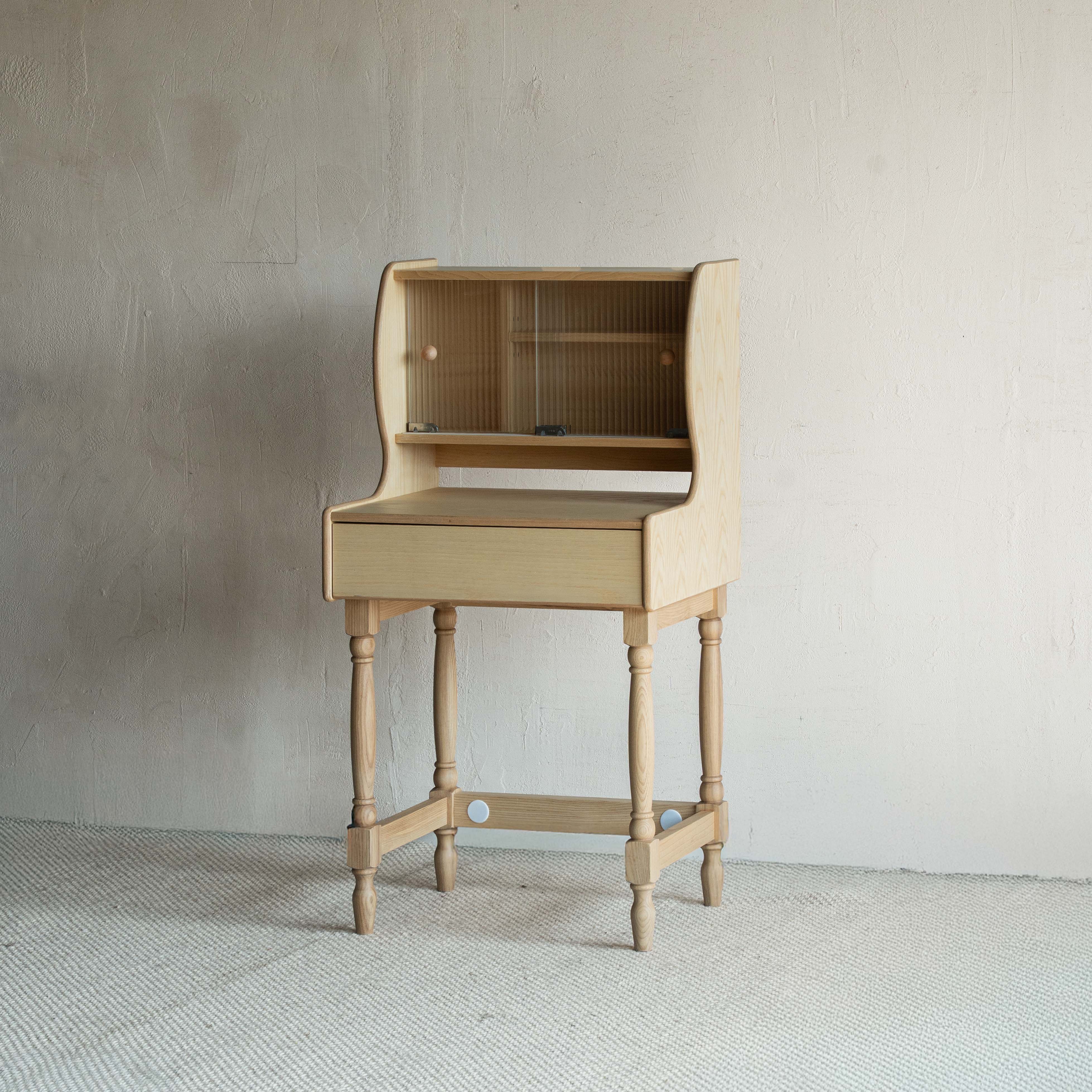 Lorric Mid Century Style Dressing Table With Stool - NATURAL