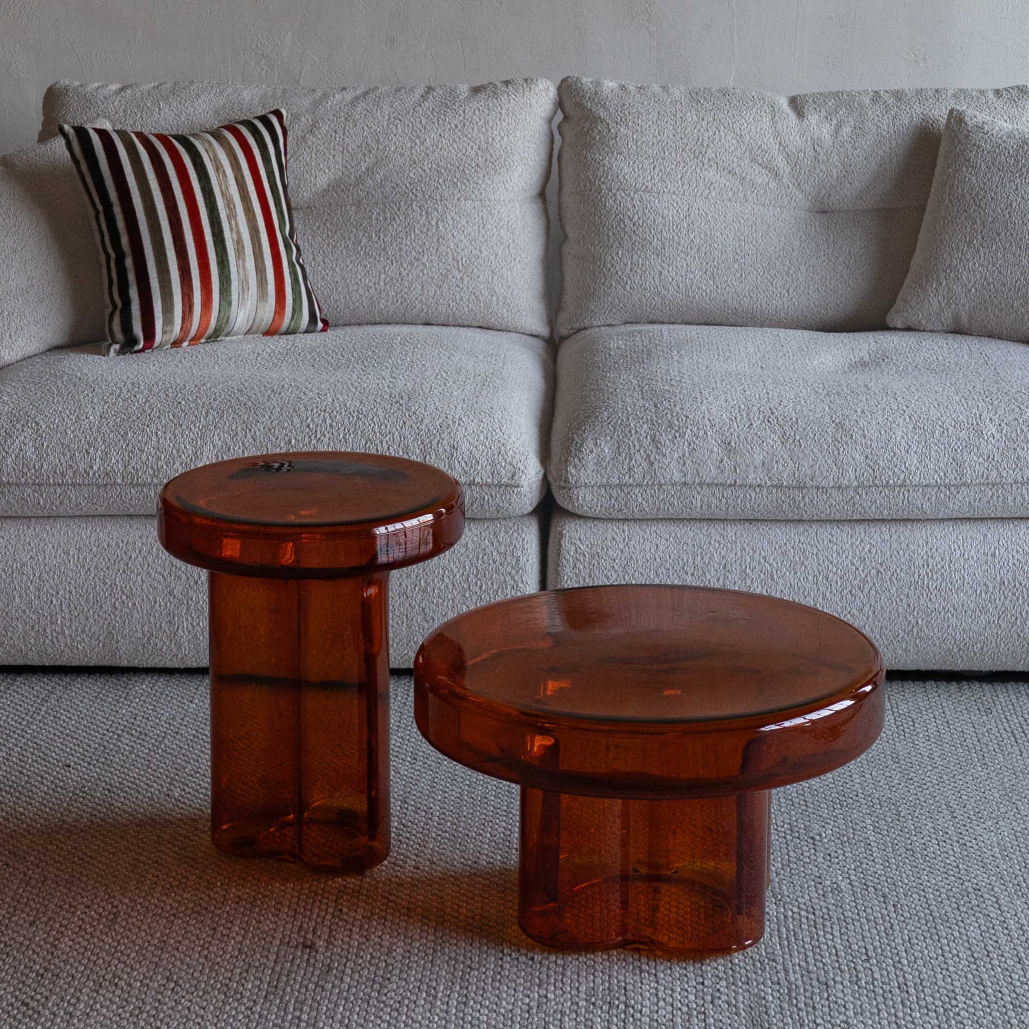 Lunaria Amber Modern Glass Coffee Table