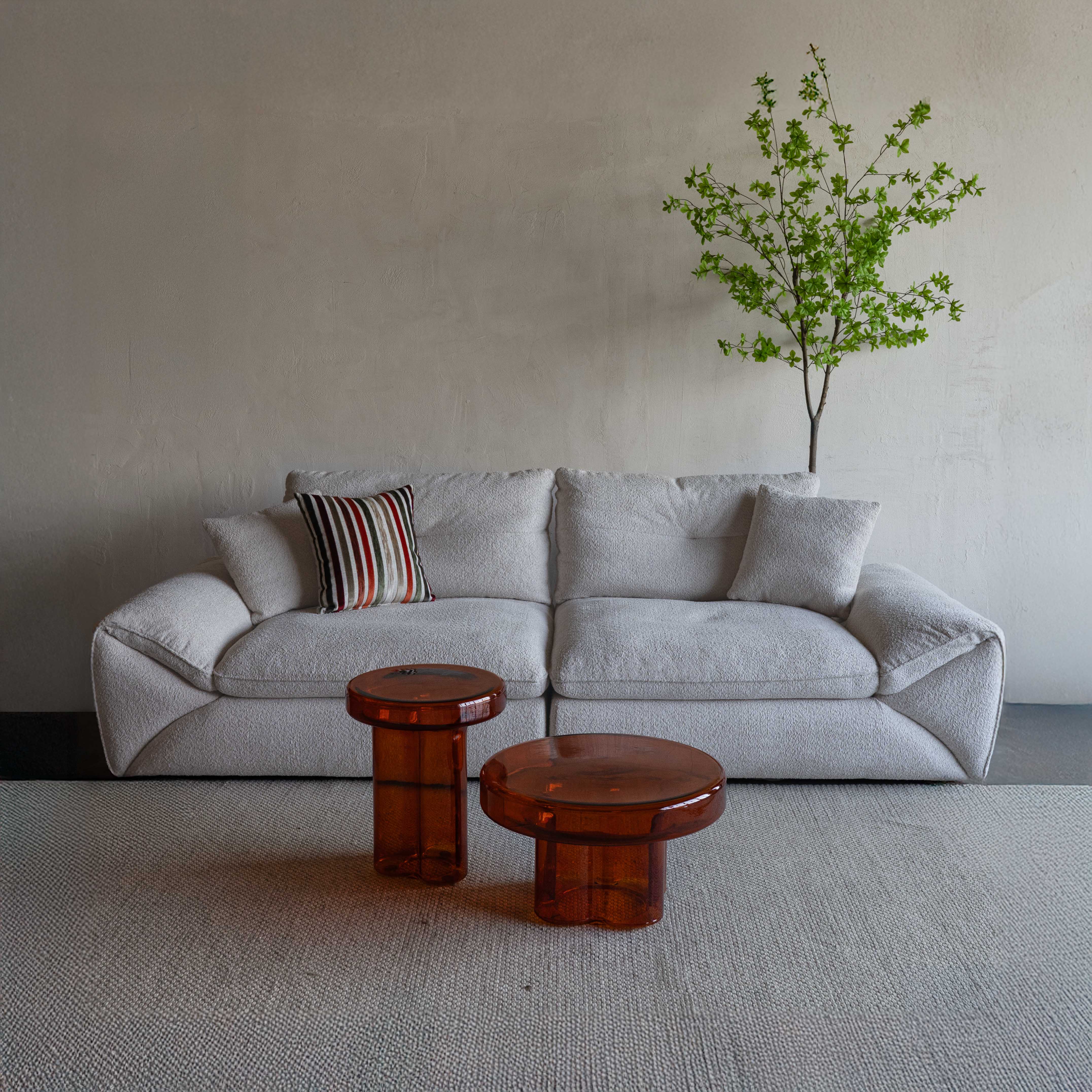 Louisa Extendable White Modern 3 Seater Sofa