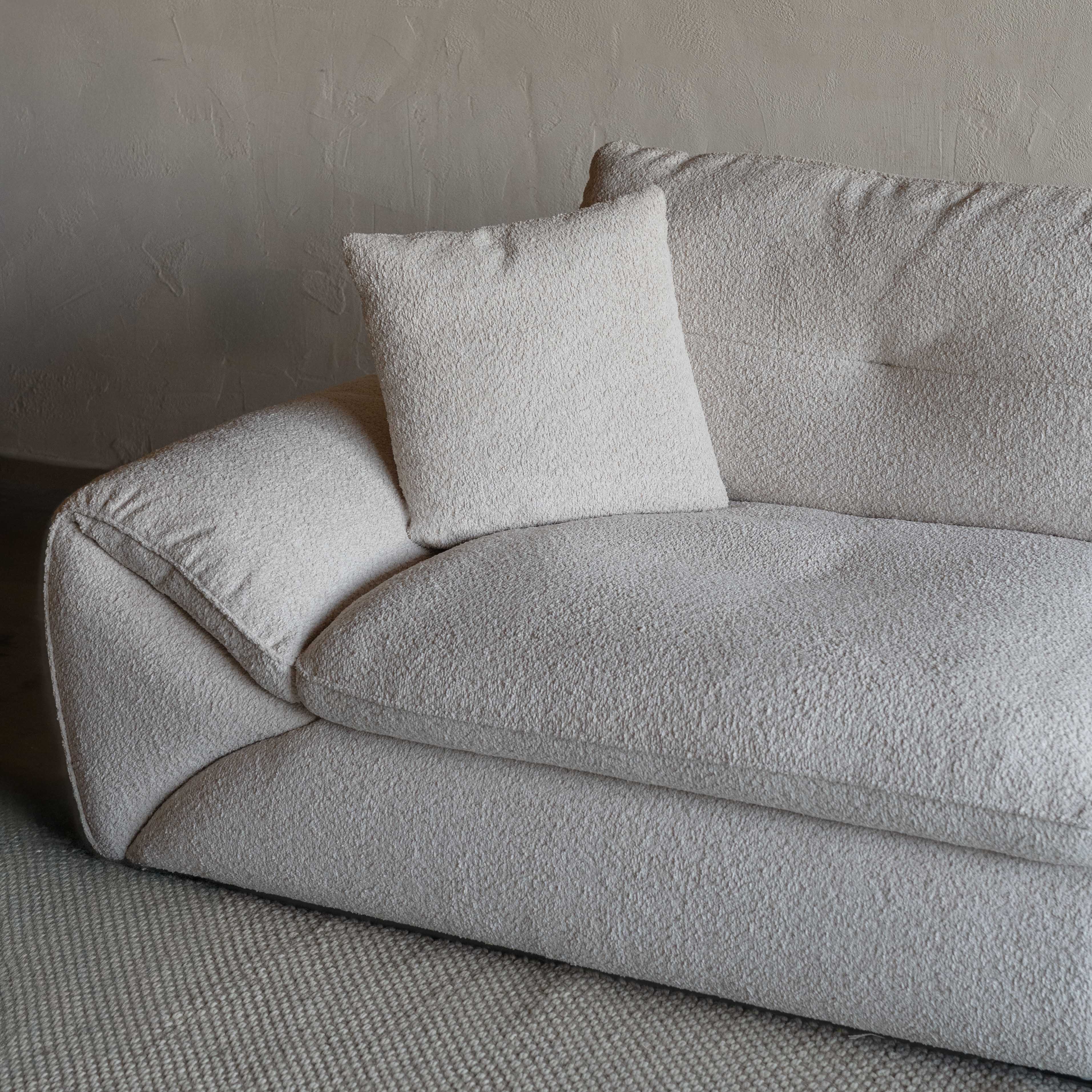 Louisa Extendable White Modern 3 Seater Sofa