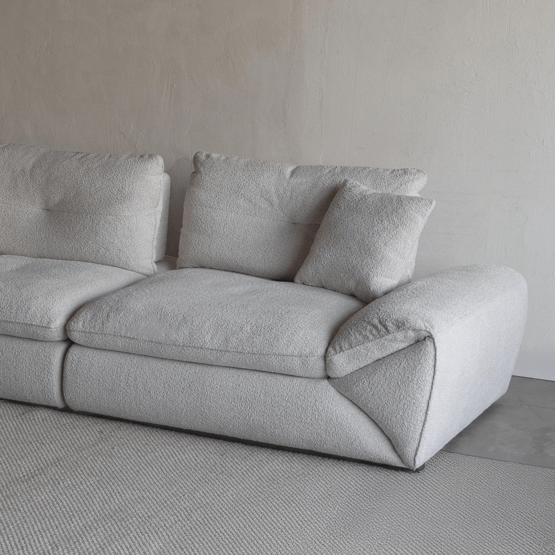 Louisa Extendable White Modern 3 Seater Sofa