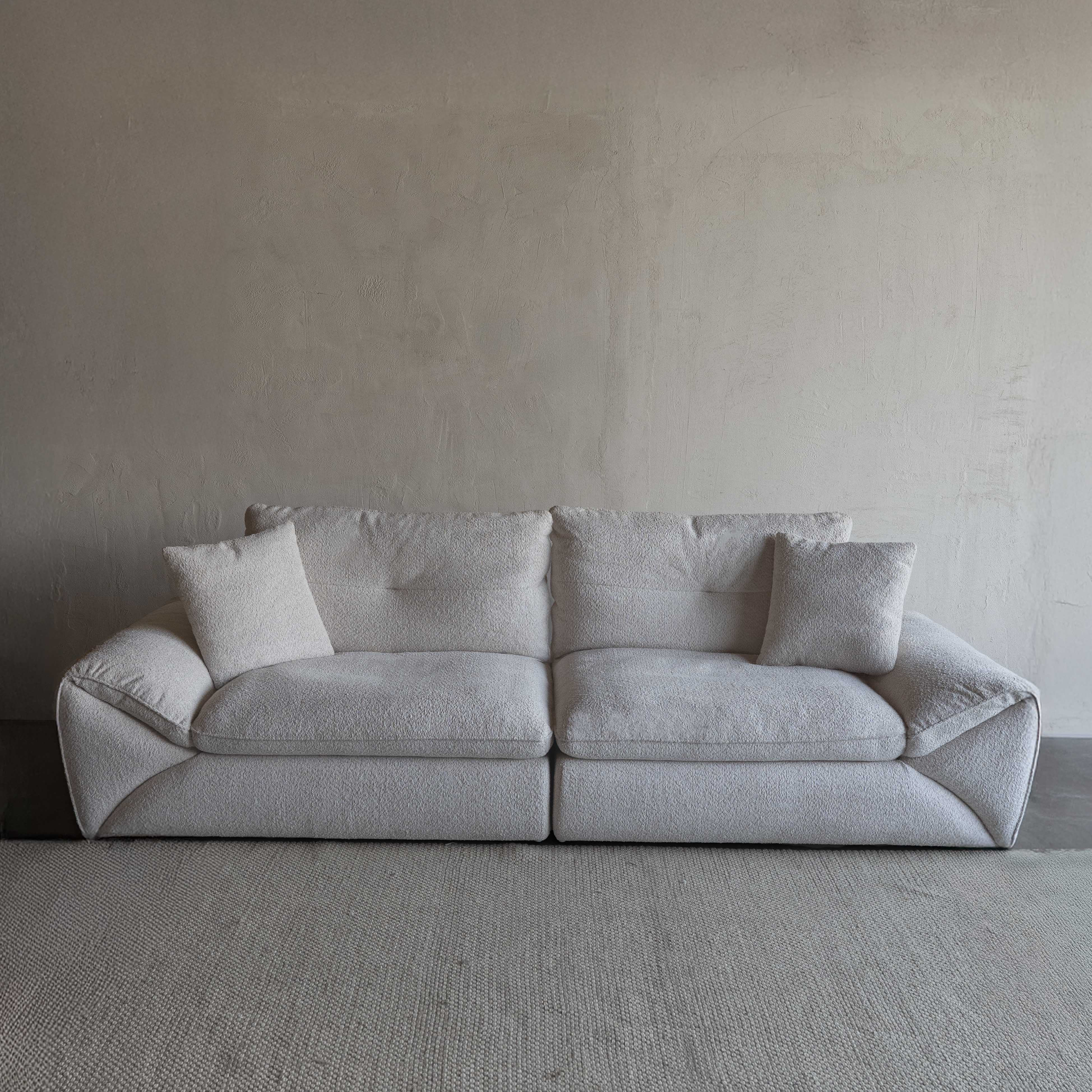 Louisa Extendable White Modern 3 Seater Sofa