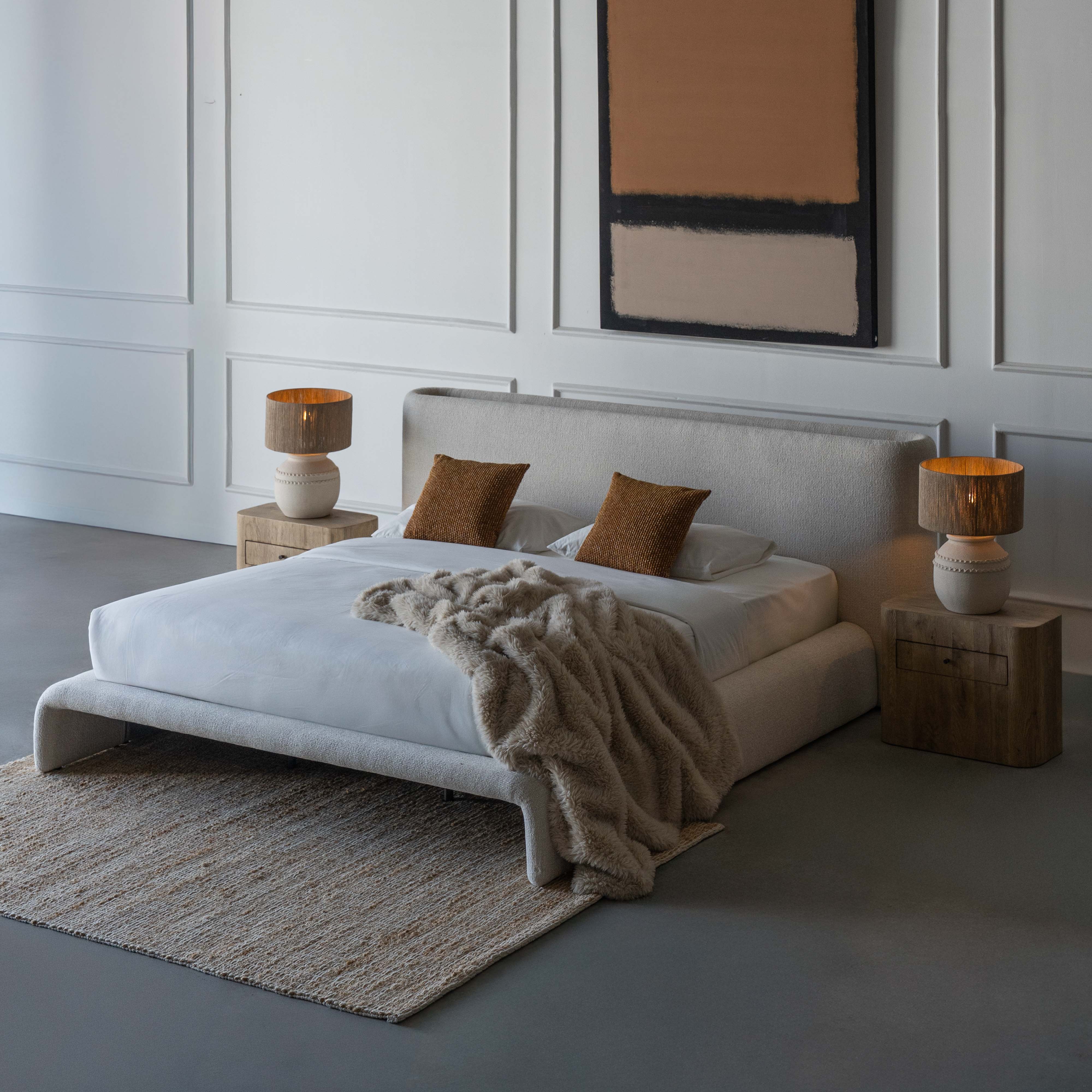 Monroe Grand Modern & Luxury King Size Bed 180x200 - WHITE