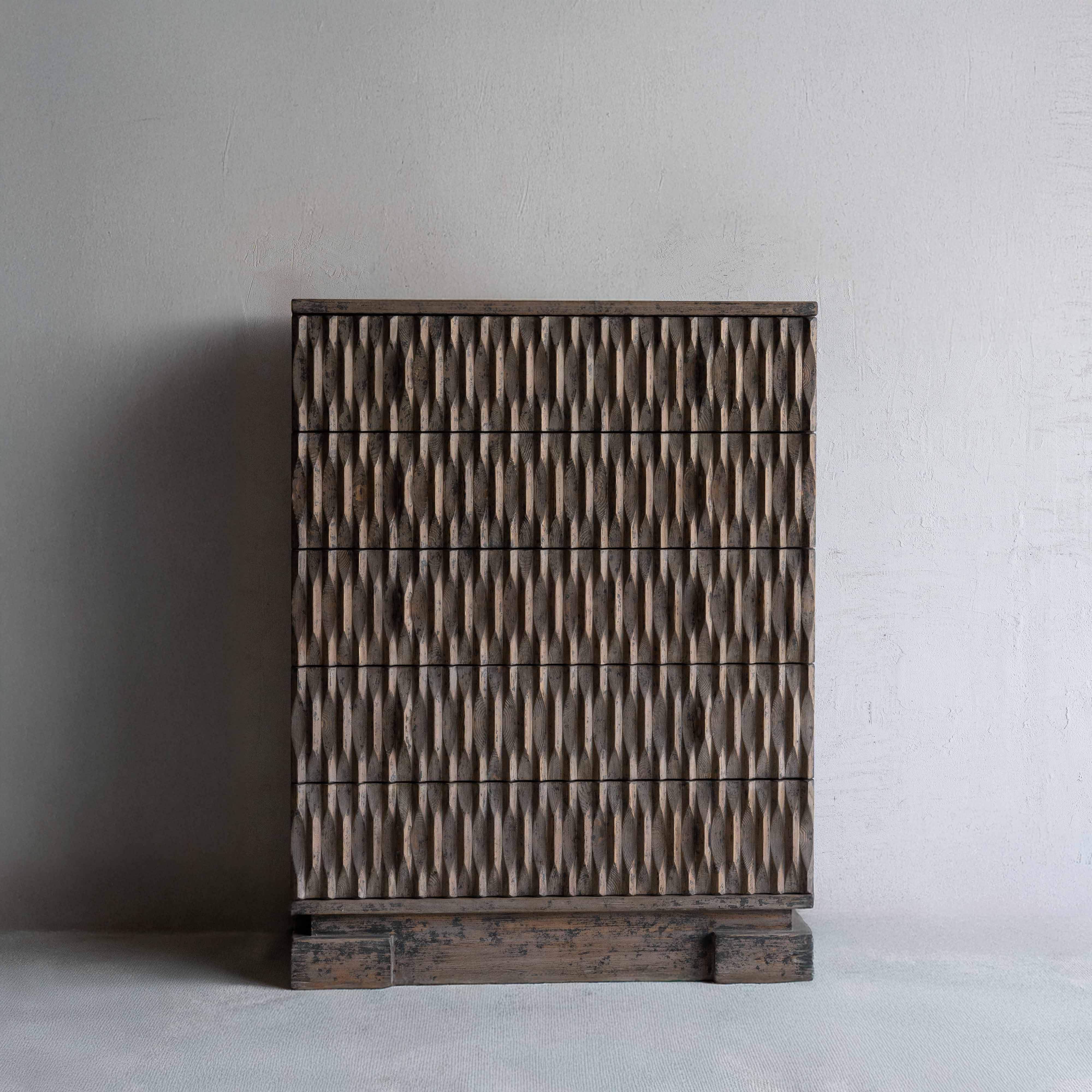 Lune Natural Wood Artisan Storage Cabinet