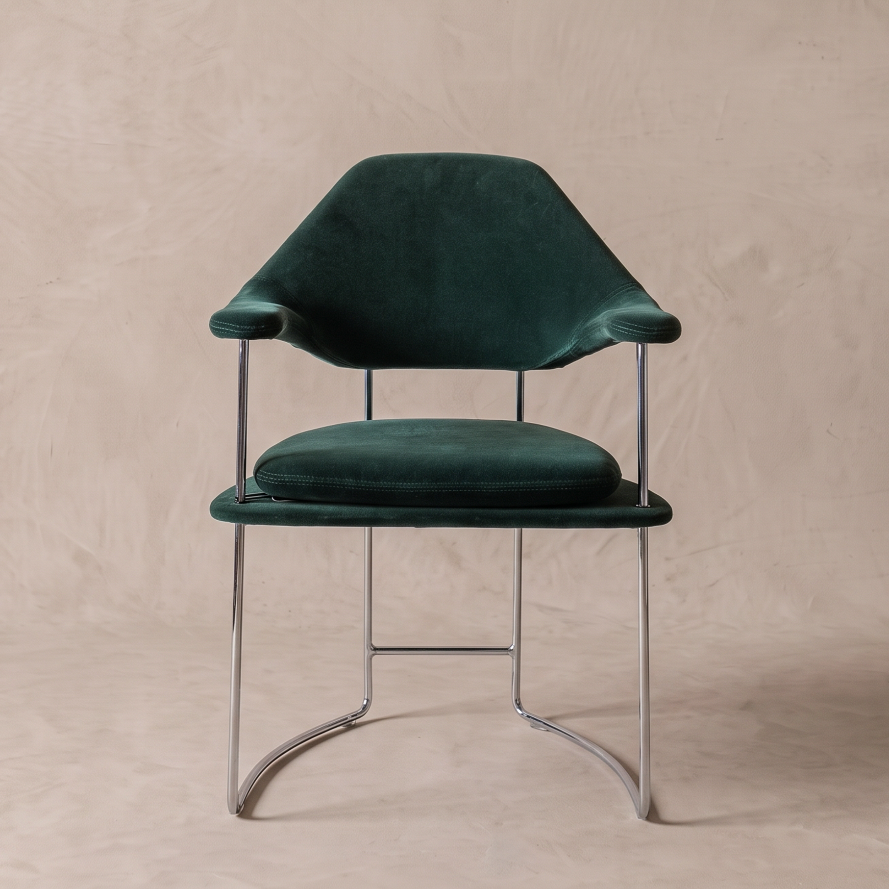 Orlena Green Velvet Dining Chair With Armrest