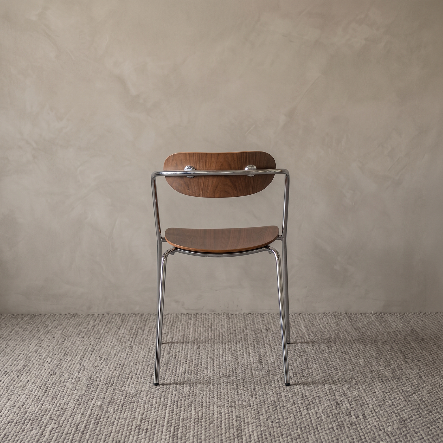 Marcel Chrome & Walnut Modern Dining Chair