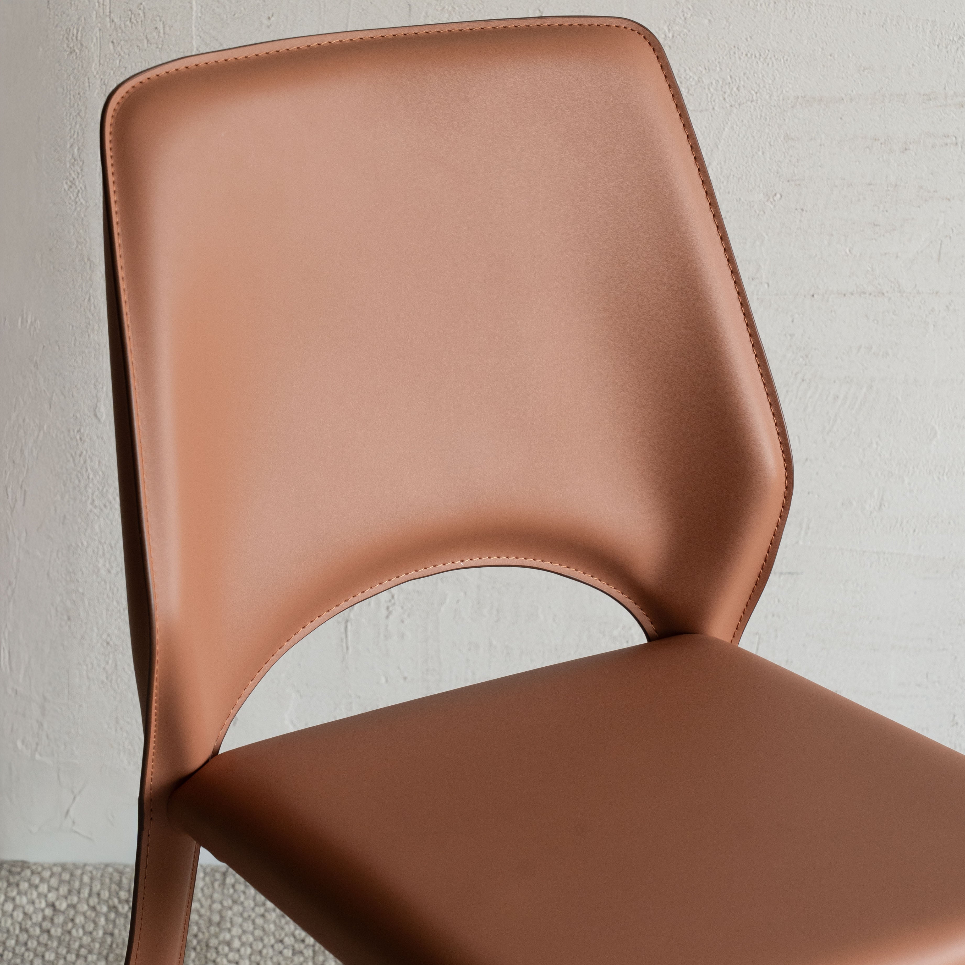 Mulan Modern Leather Dining Chair - ORANGE