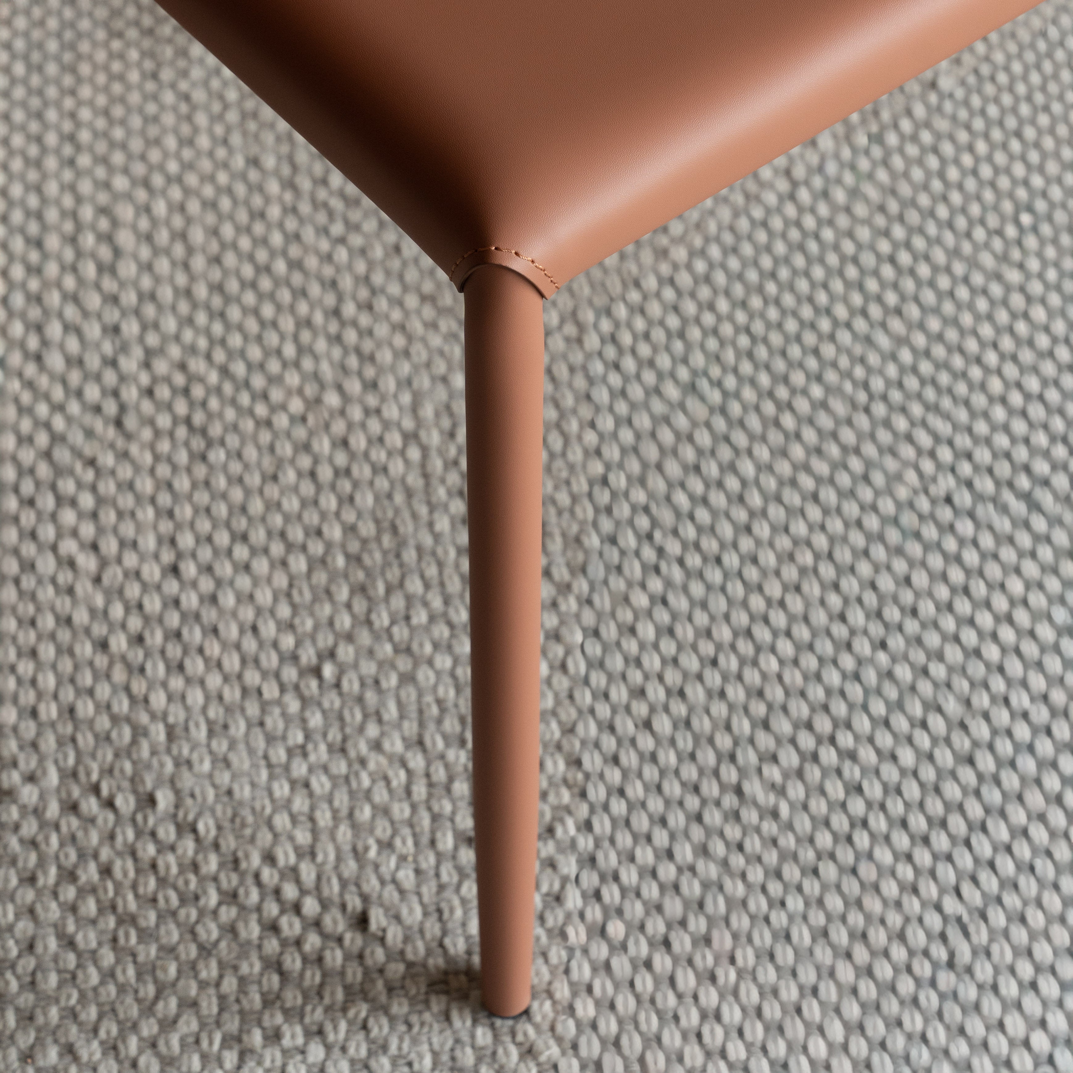 Mulan Modern Leather Dining Chair - ORANGE