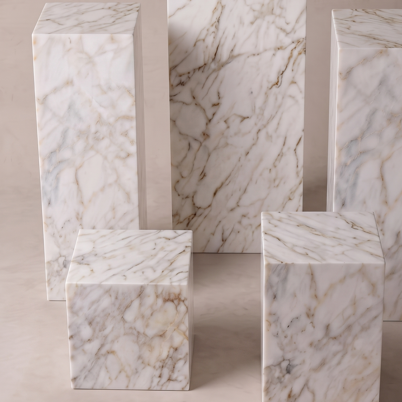 Majestic Afyon Marble Custom Size Pedestal & Side Table