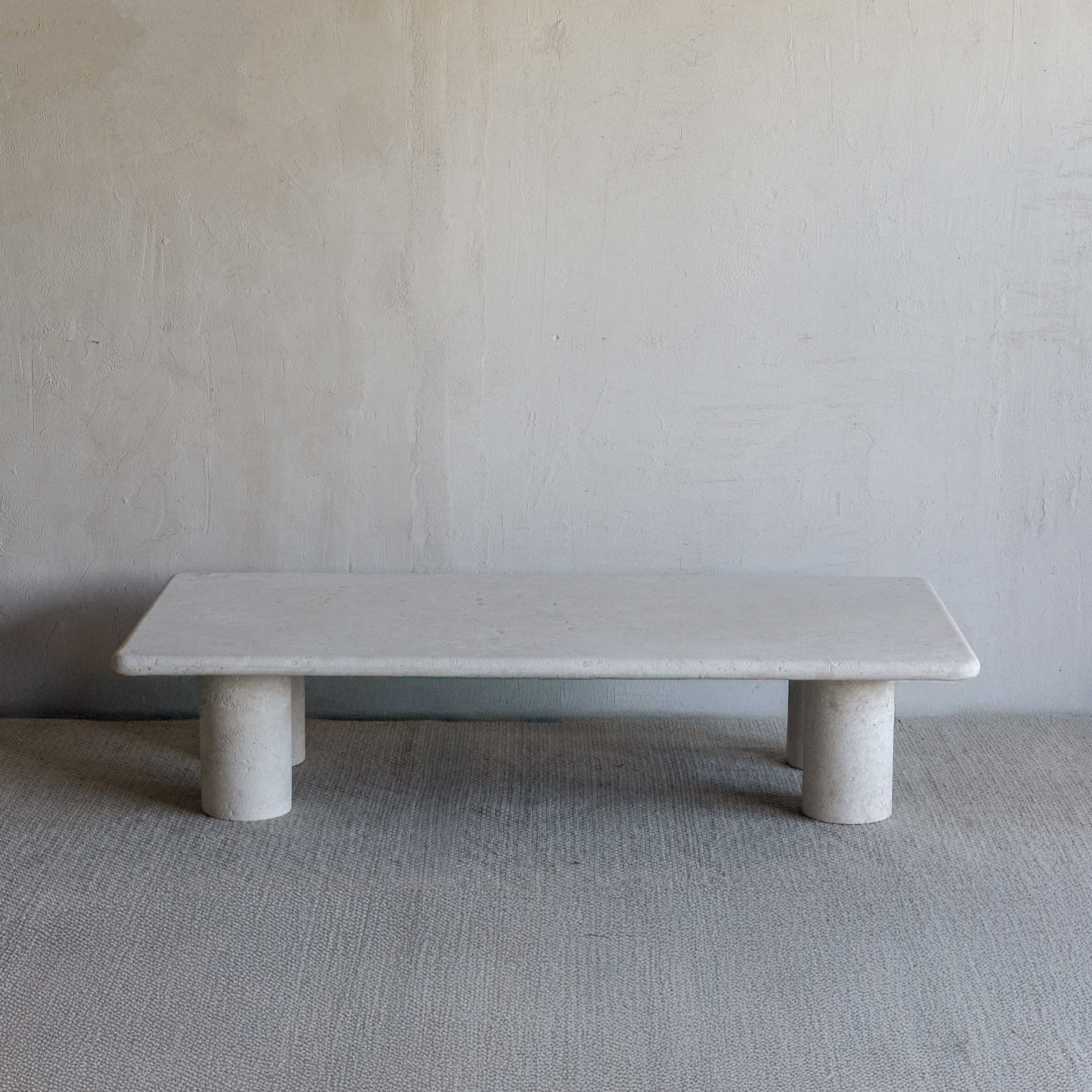 Palm Limestone Marble Rectangle Coffee Table