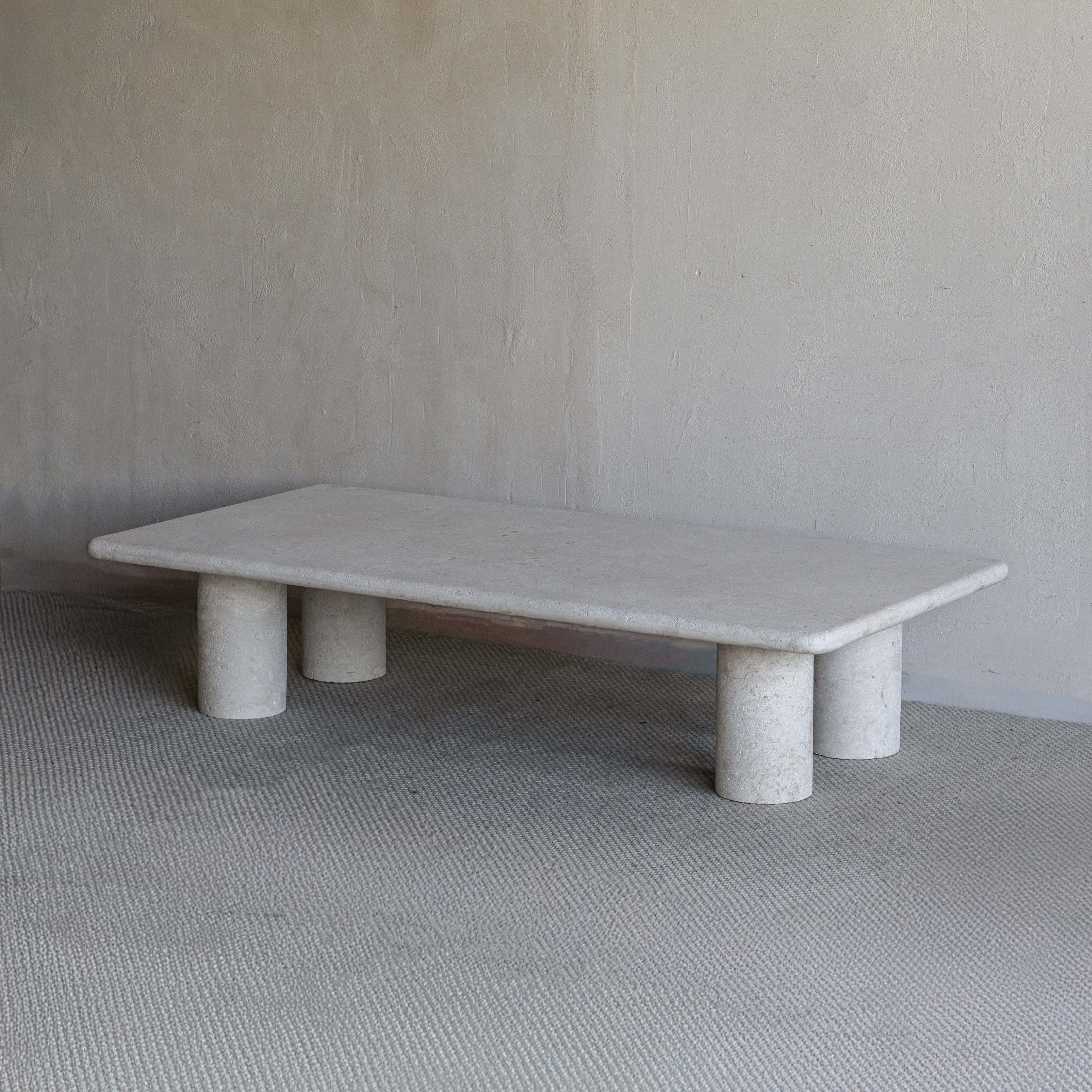 Palm Limestone Marble Rectangle Coffee Table