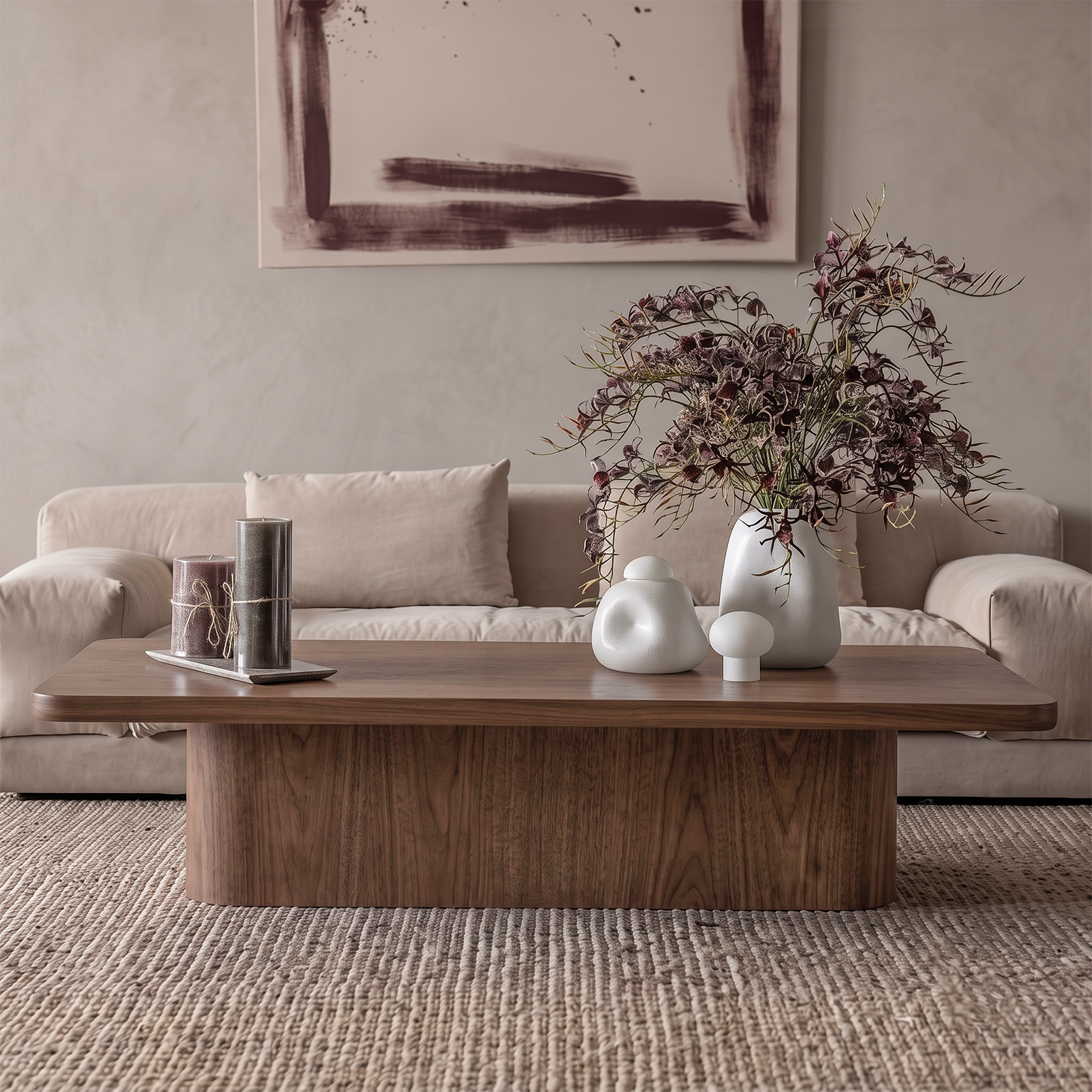 Marmaris Oak Wood Big Rectangle Coffee Table