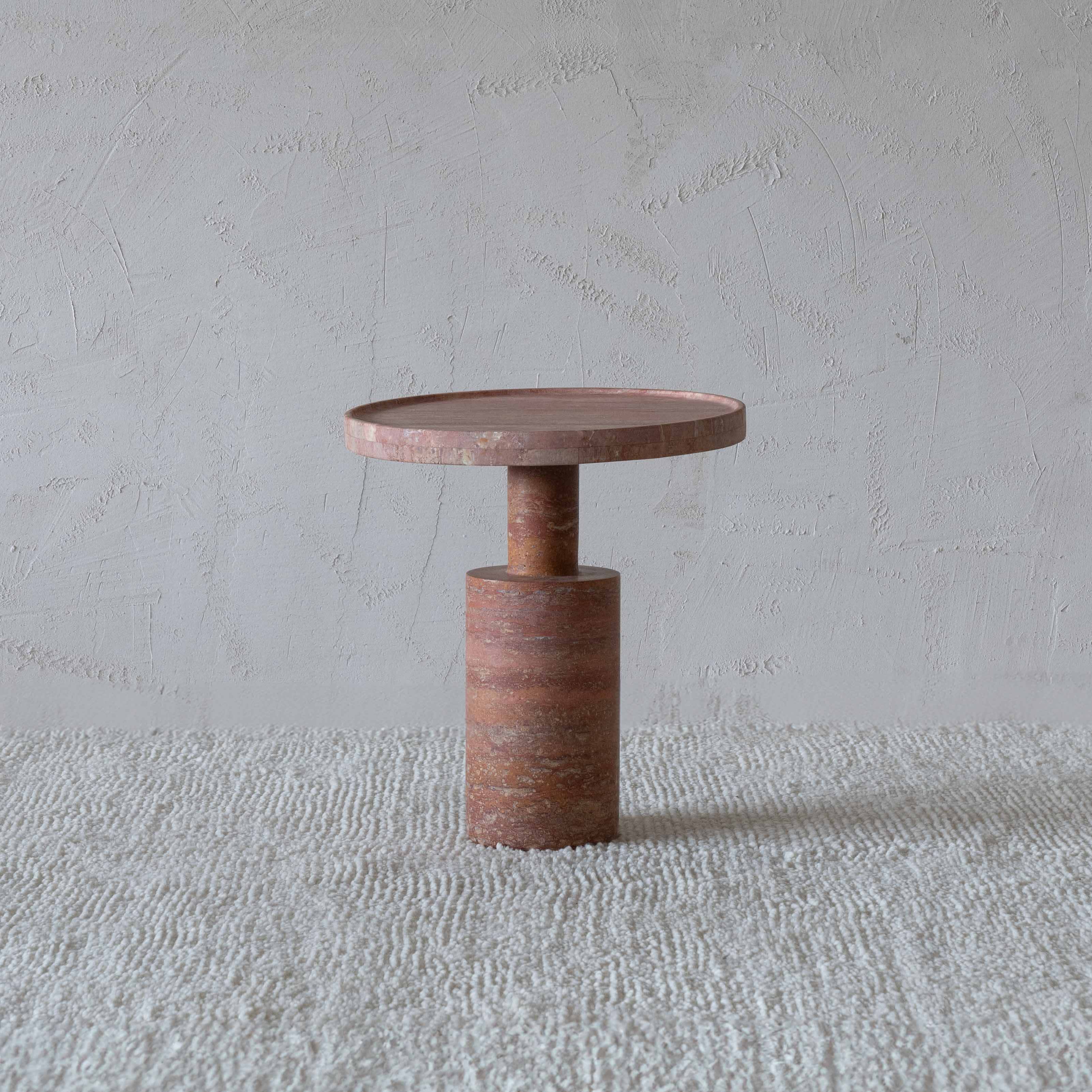 Mauna Modern Natural Marble Side Table | Accent Table - Side Tables - WS Living - UAE Wood and steel Furnitures in Dubai