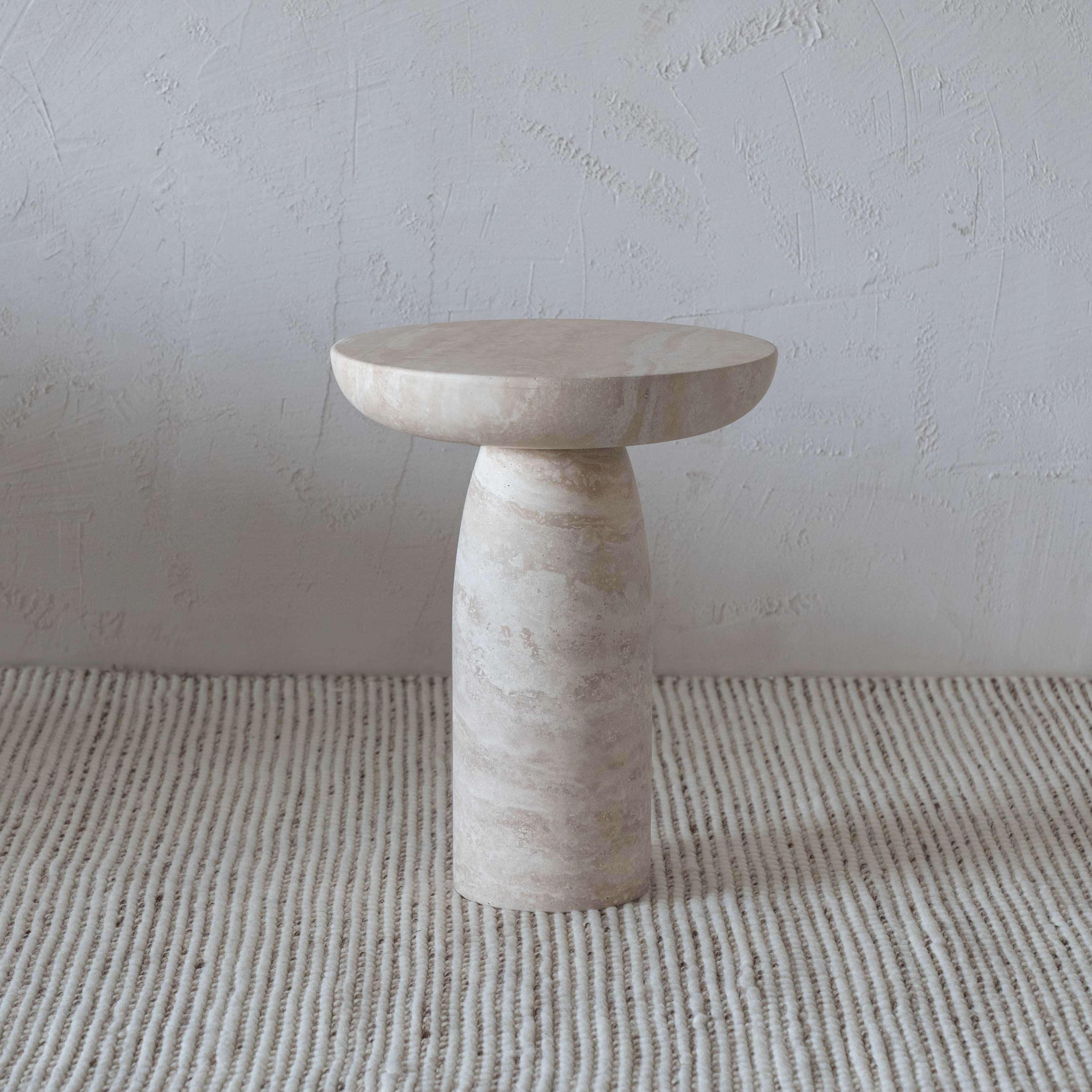 Milan Modern Natural Marble End Side Table  | Accent Table - Side Tables - WS Living - UAE Wood and steel Furnitures in Dubai