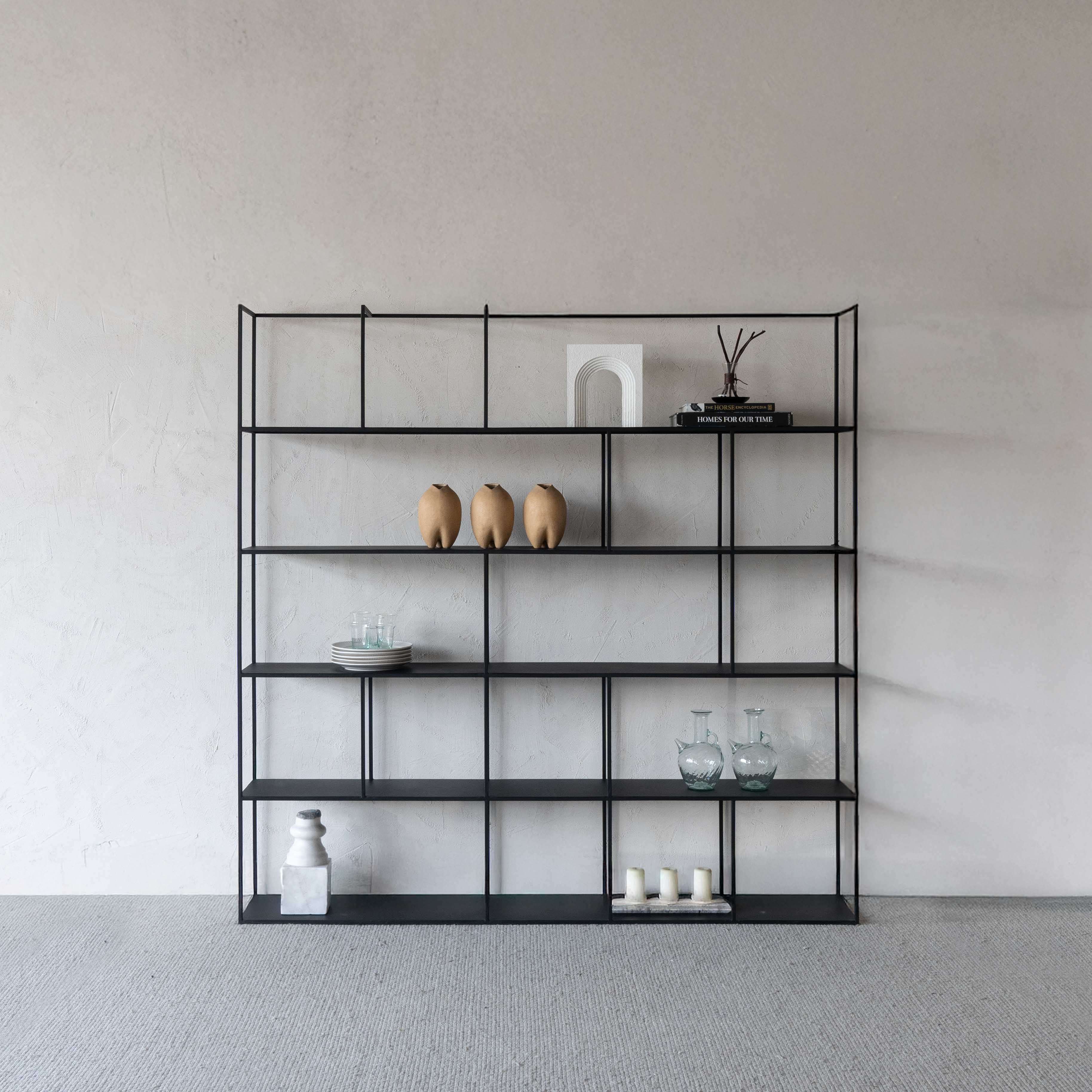 Monochrome big Column Powder Coated Steel Book Shelf