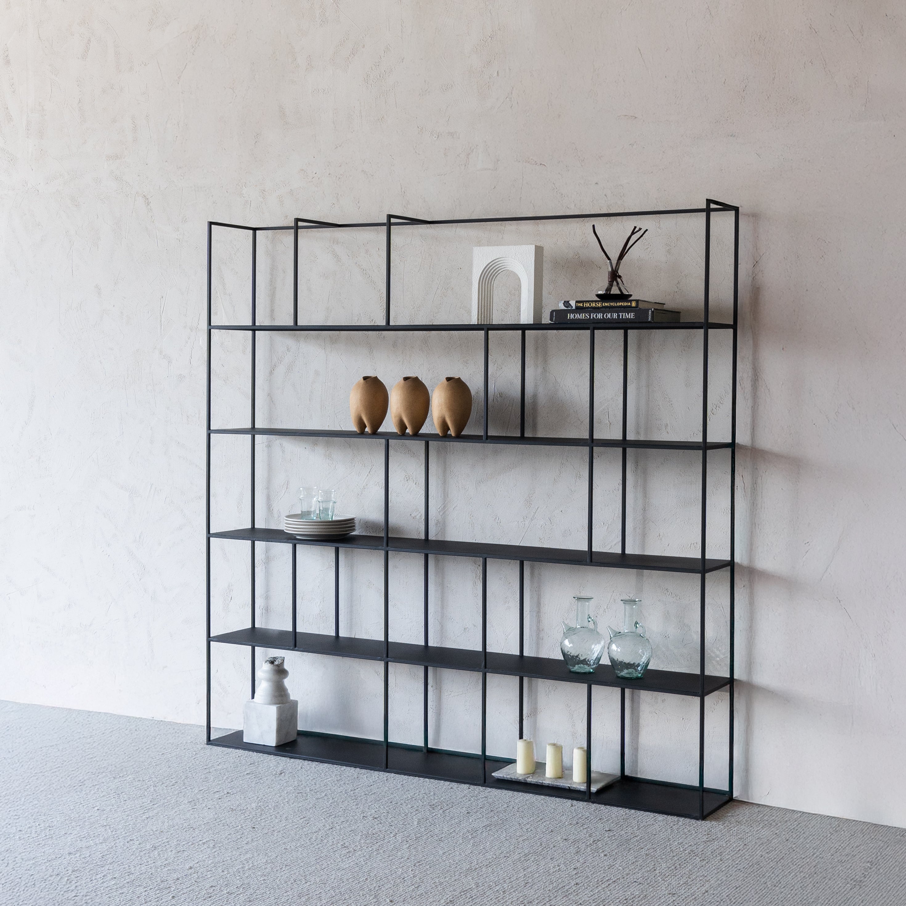 Monochrome big Column Powder Coated Steel Book Shelf