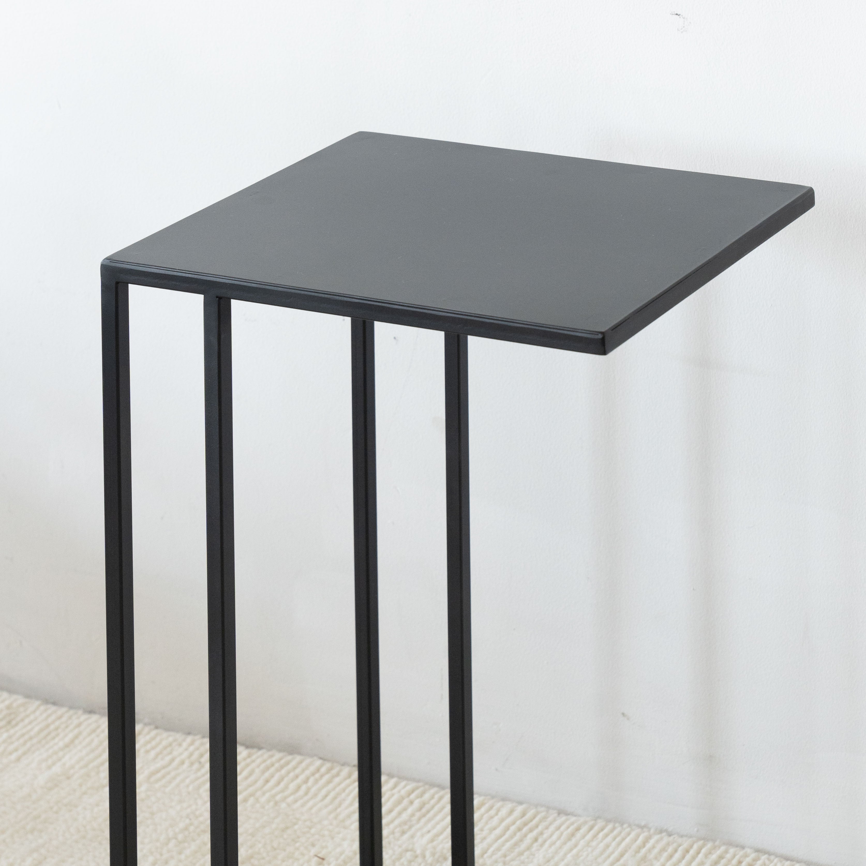 Monochrome Side Table C-Shape  - WS Living - UAE - Side Table Wood and steel Furnitures - Dubai
