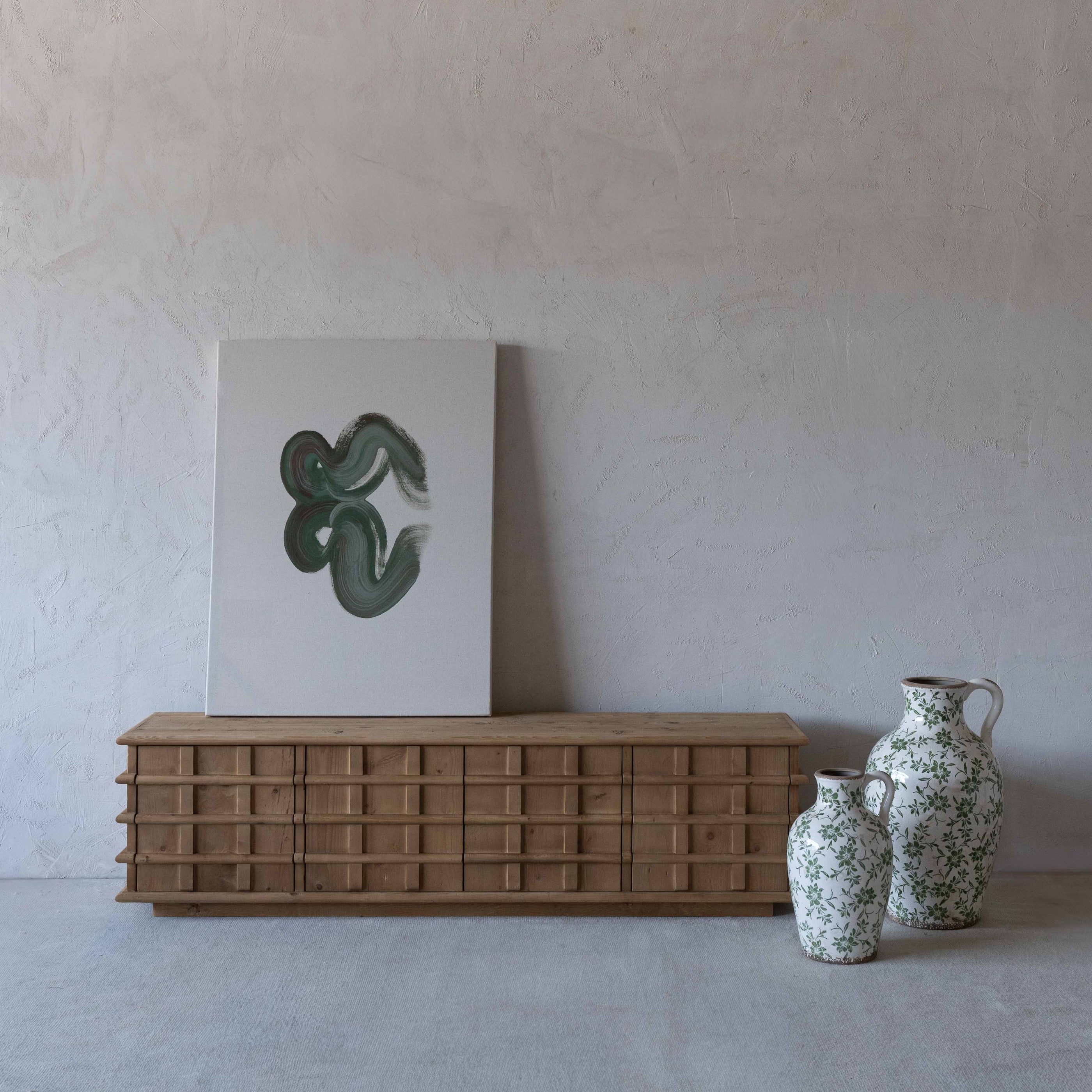 Mosaka Modern Natural Wood TV Unit Wood TV Storage Units in Dubai