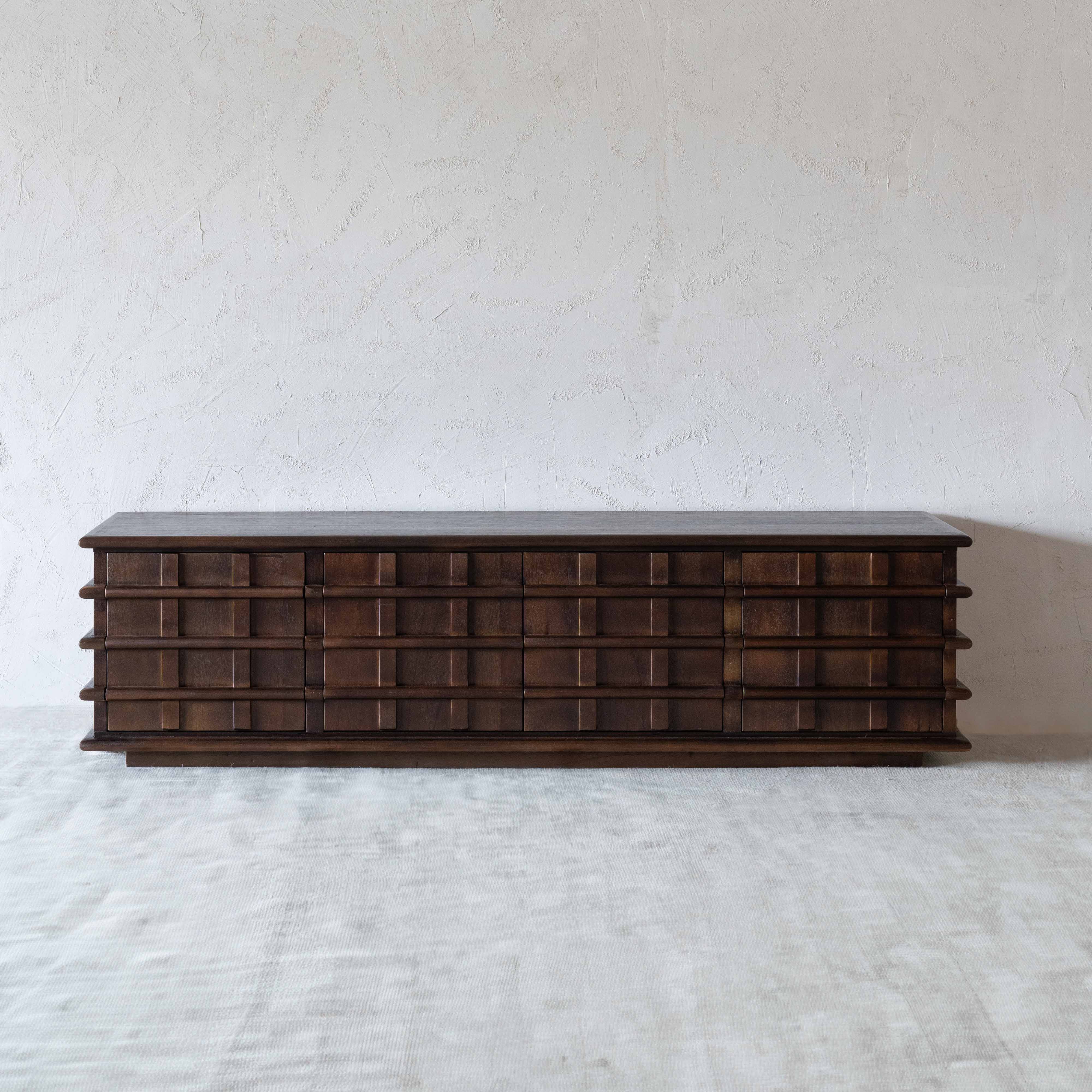 Mosaka Modern Solid Wood TV Unit - TV Units - WS Living - UAE Wood and steel Furnitures in Dubai