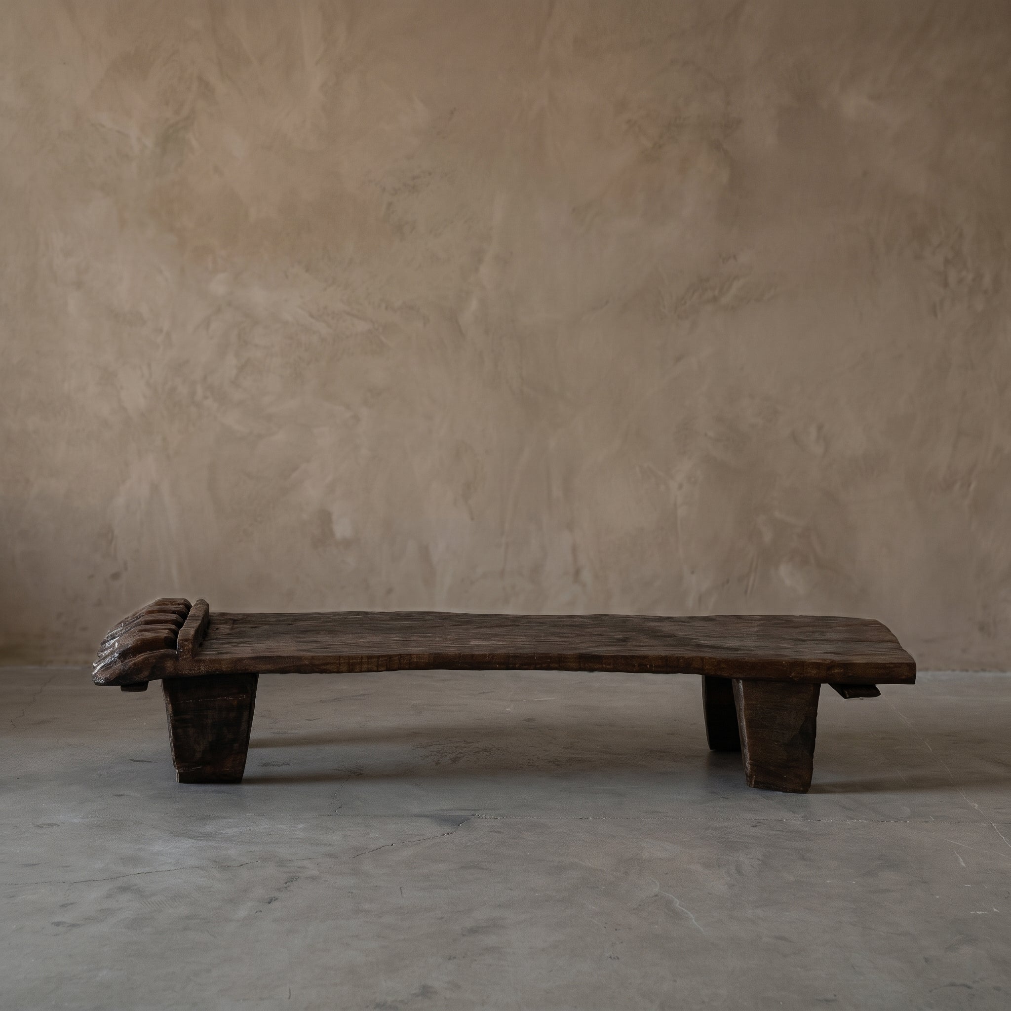 Kohima Real Antique Tribal Coffee Table - WALNUT