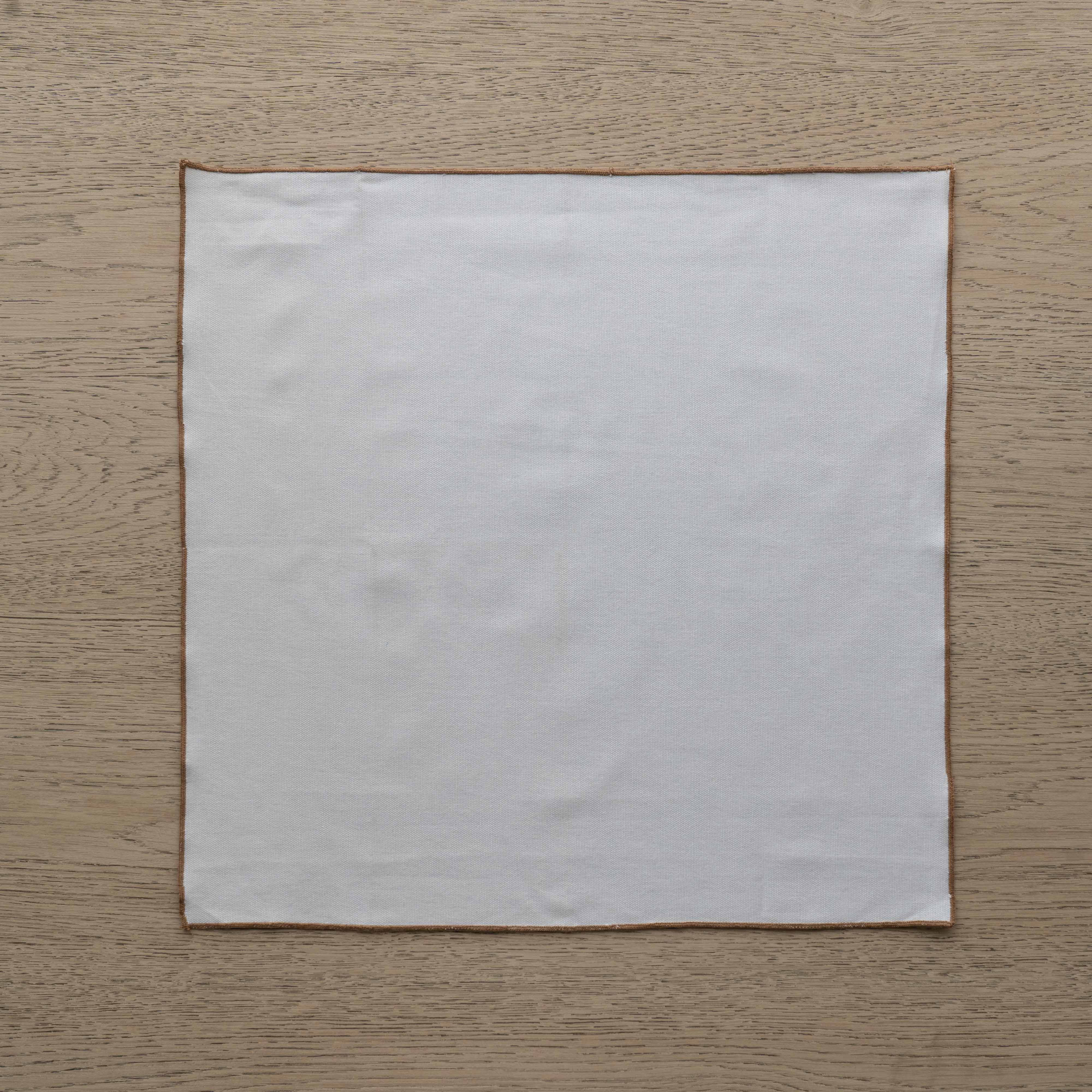 WS - Linen Set Of 2 Table Napkin - White/Mustard